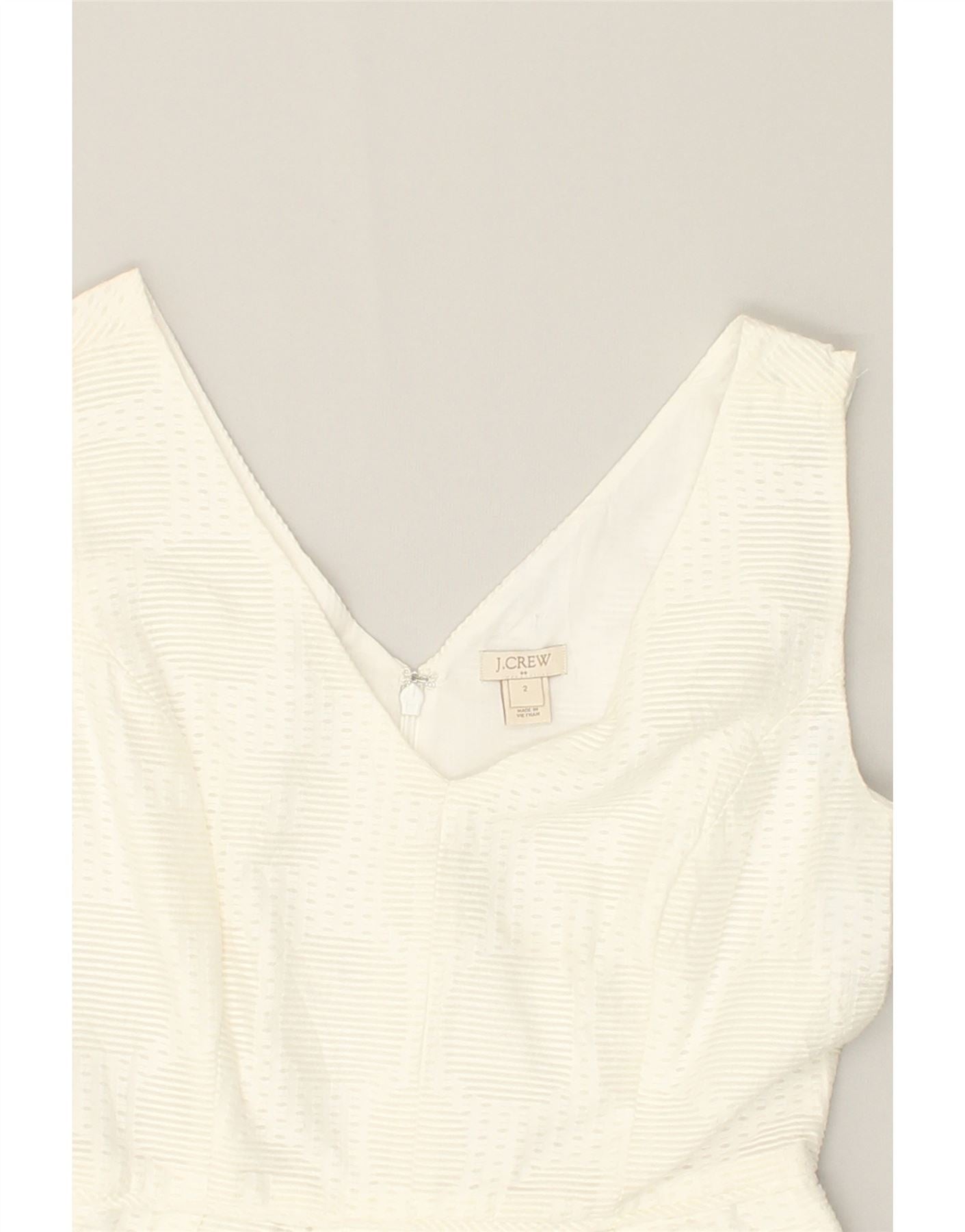 J. CREW Womens A-Line Dress US 2 XS White Cotton | Vintage J. Crew | Thrift | Second-Hand J. Crew | Used Clothing | Messina Hembry