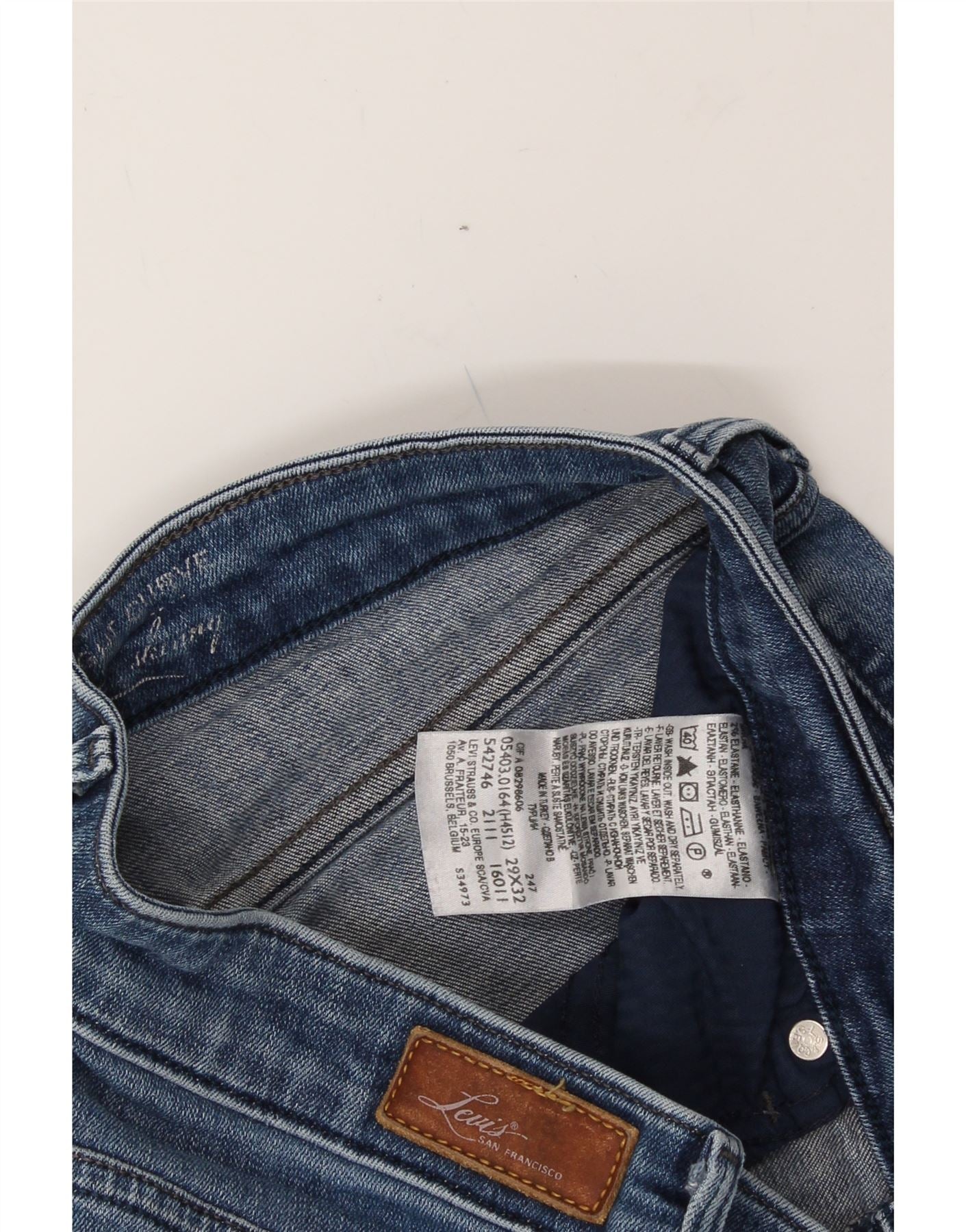 LEVI'S Womens Slight Curve Skinny Jeans W29 L29 Blue Cotton Vintage Levi's and Second-Hand Levi's from Messina Hembry