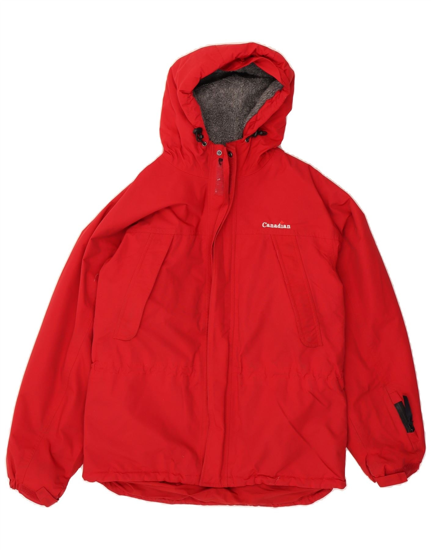 CANADIAN Boys Hooded Windbreaker Jacket 13-14 Years Red Vintage Canadian and Second-Hand Canadian from Messina Hembry