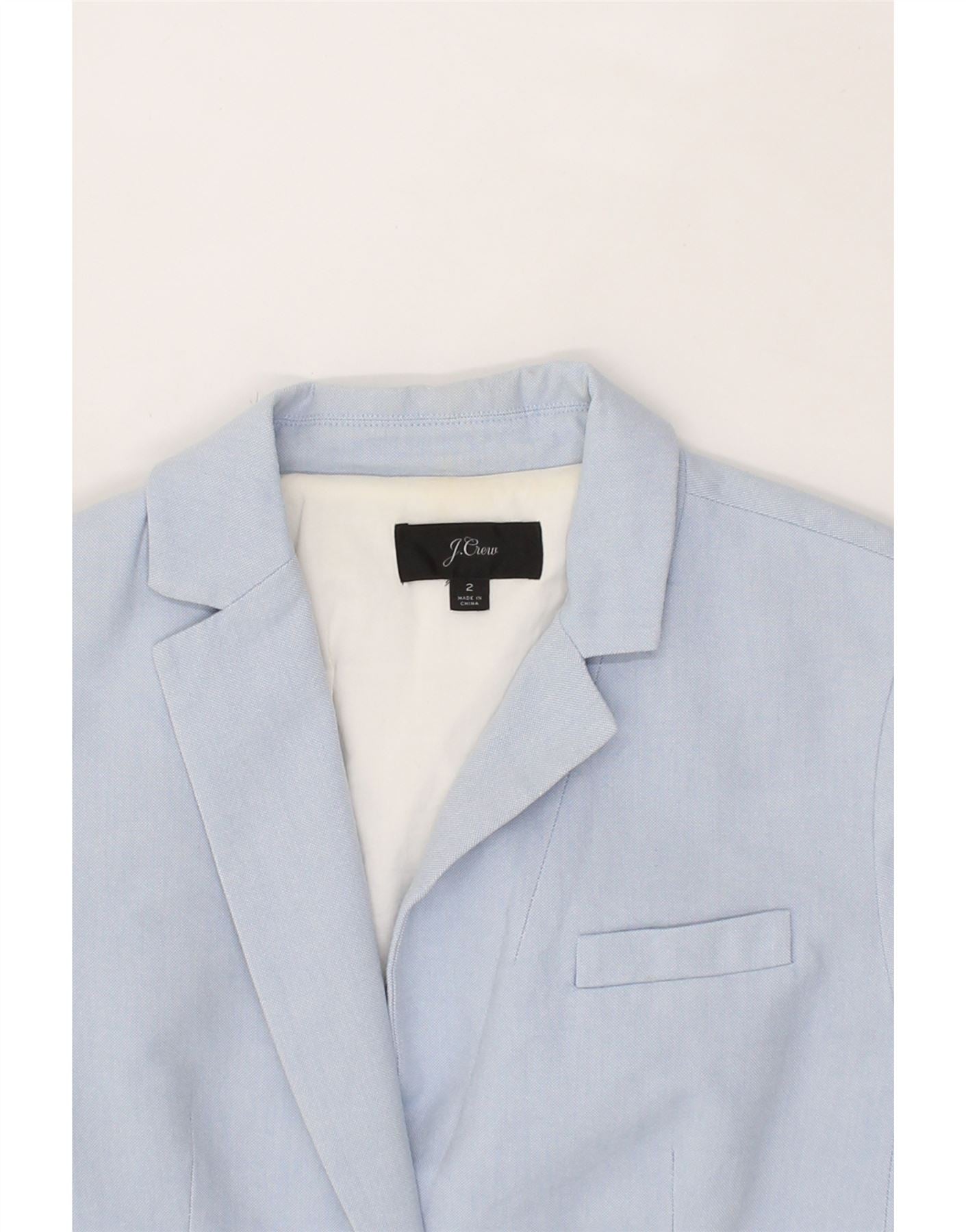 J. CREW Womens 1 Button Blazer Jacket US 2 XS Blue Cotton Vintage J. Crew and Second-Hand J. Crew from Messina Hembry