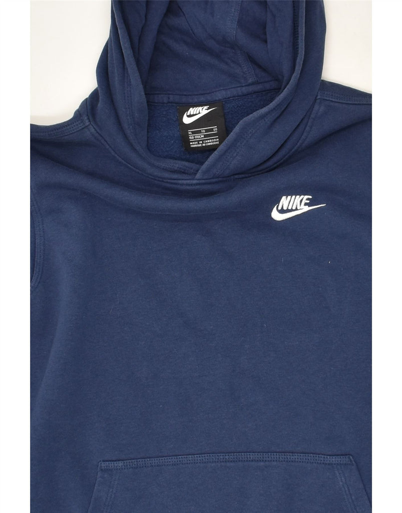 NIKE Boys Hoodie Jumper 13-14 Years XL Navy Blue Cotton | Vintage Nike | Thrift | Second-Hand Nike | Used Clothing | Messina Hembry 