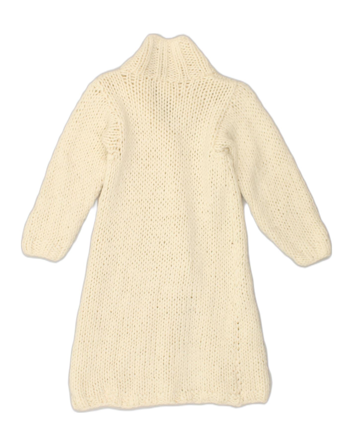 VINTAGE Girls Longline Cardigan Sweater 5-6 Years Beige | Vintage Vintage | Thrift | Second-Hand Vintage | Used Clothing | Messina Hembry