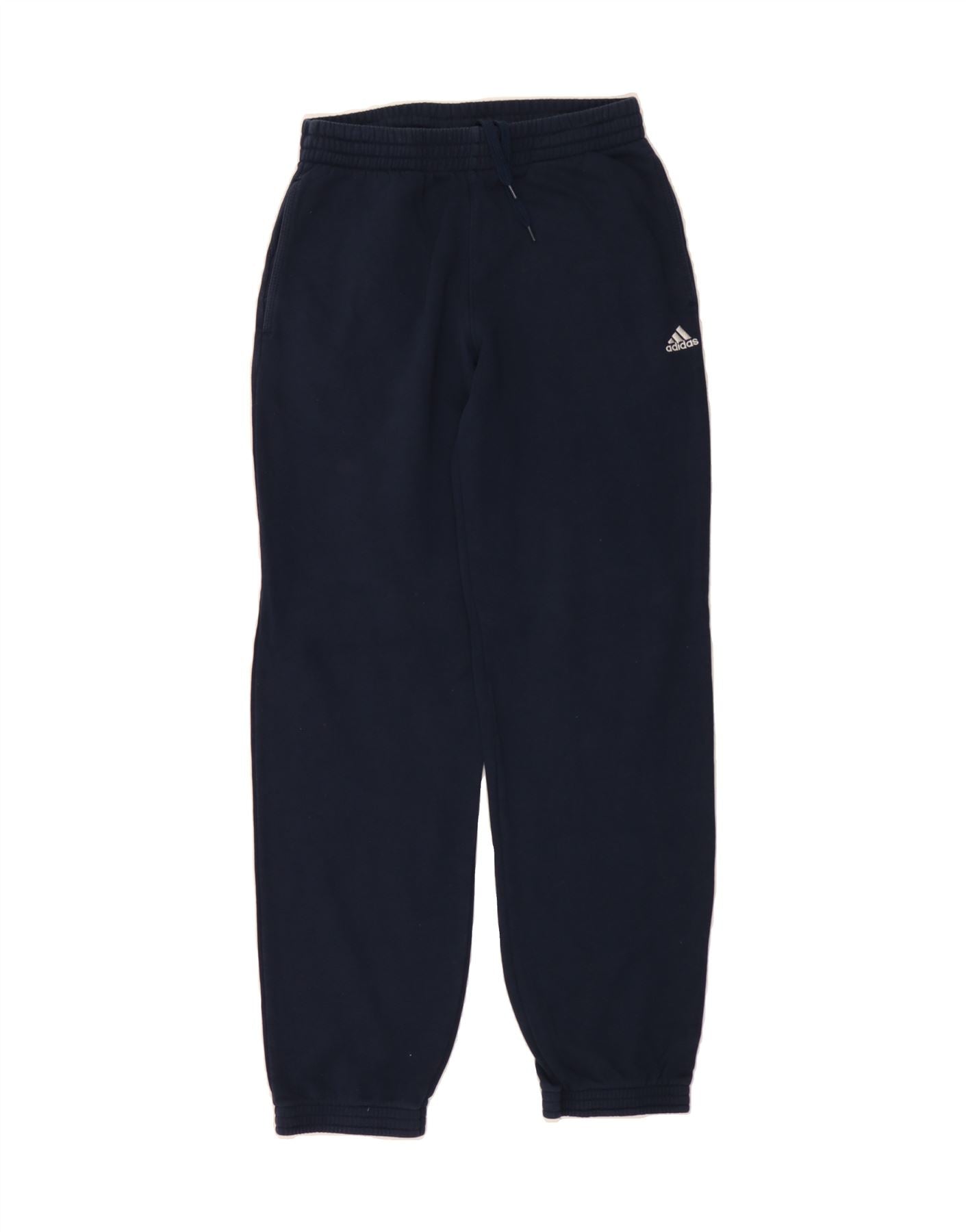 ADIDAS Mens Tracksuit Trousers Small Navy Blue Cotton Vintage Adidas and Second-Hand Adidas from Messina Hembry