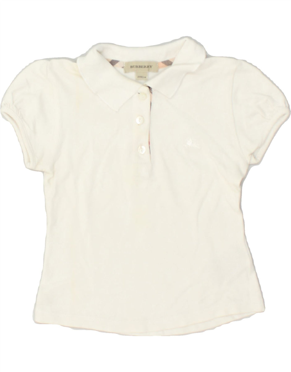 BURBERRY Baby Girls Polo Shirt 18 24 Months White