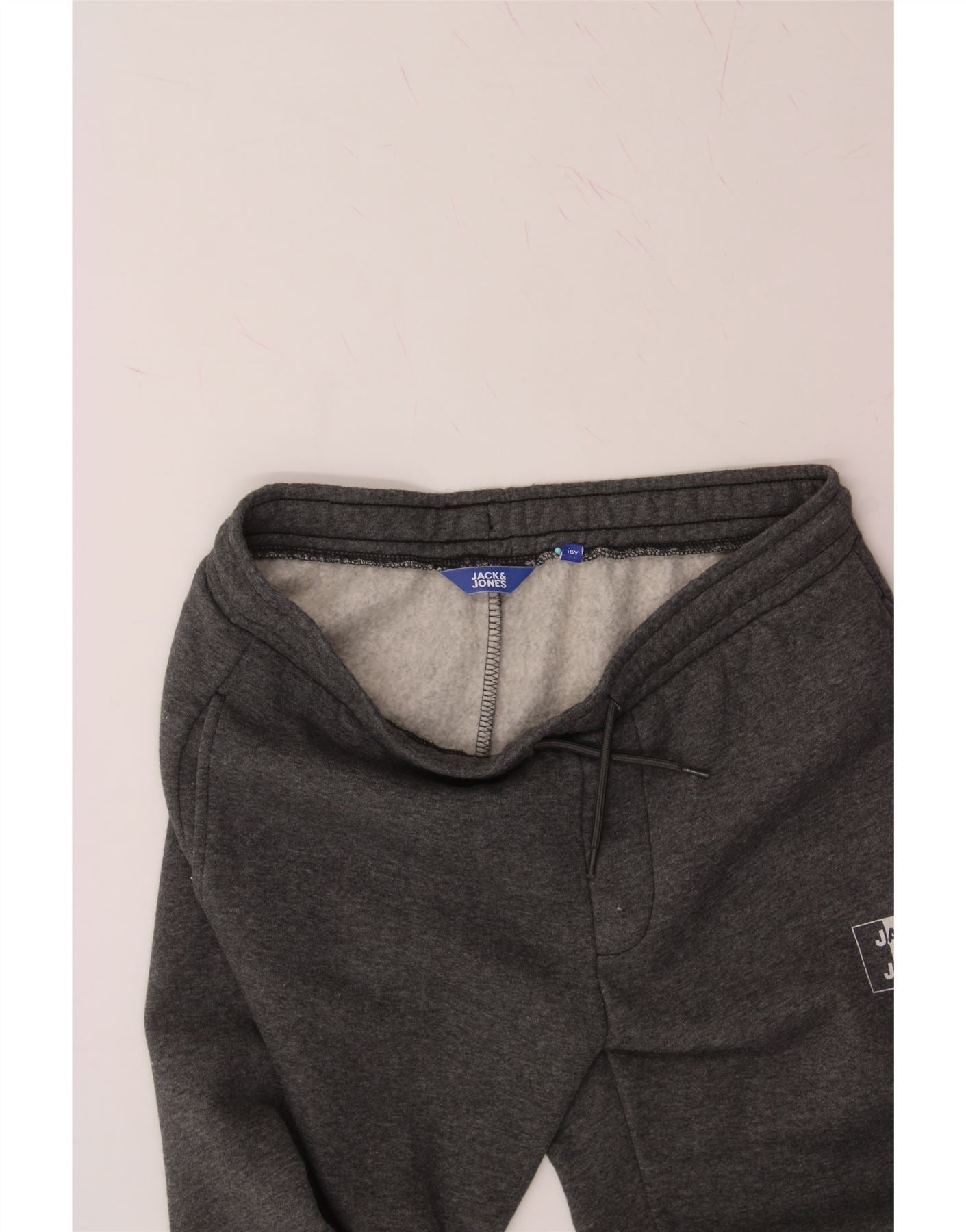 JACK & JONES Boys Tracksuit Trousers Joggers 15-16 Years Grey Polyester Vintage Jack & Jones and Second-Hand Jack & Jones from Messina Hembry