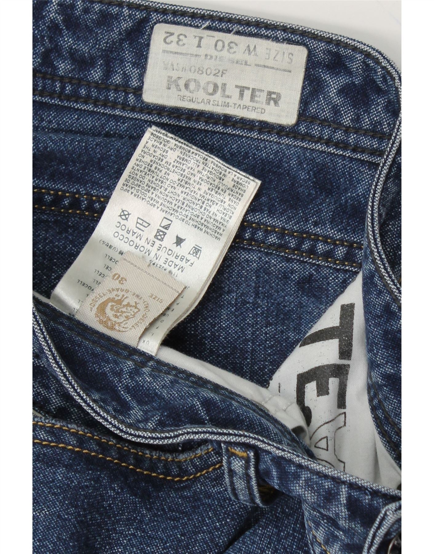 DIESEL Womens Koolter Regular Slim Tapered Jeans W30 L34 Blue Cotton Vintage Diesel and Second-Hand Diesel from Messina Hembry