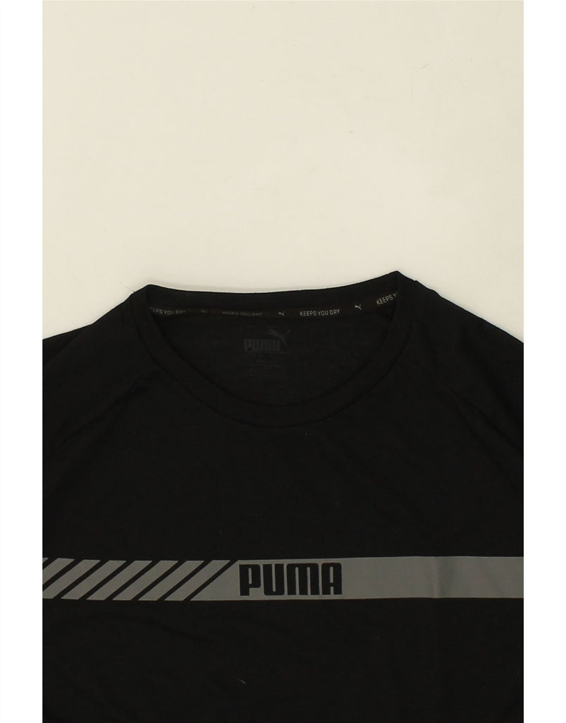 PUMA Mens Graphic T-Shirt Top Medium Black Polyester | Vintage Puma | Thrift | Second-Hand Puma | Used Clothing | Messina Hembry 