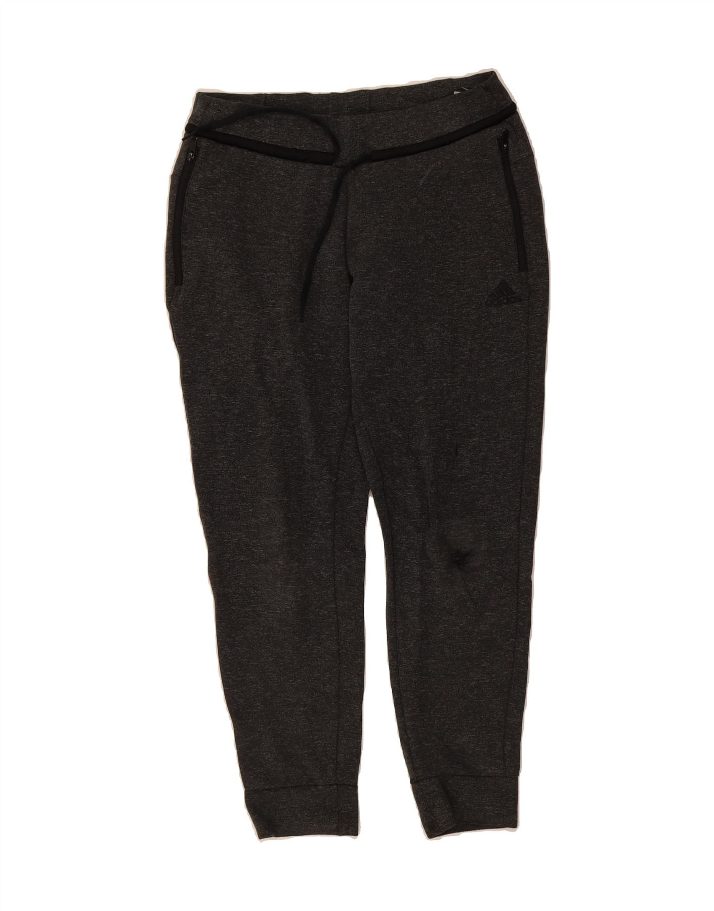 ADIDAS Womens Tracksuit Trousers Joggers UK 8/10 Small  Grey Polyester Vintage Adidas and Second-Hand Adidas from Messina Hembry