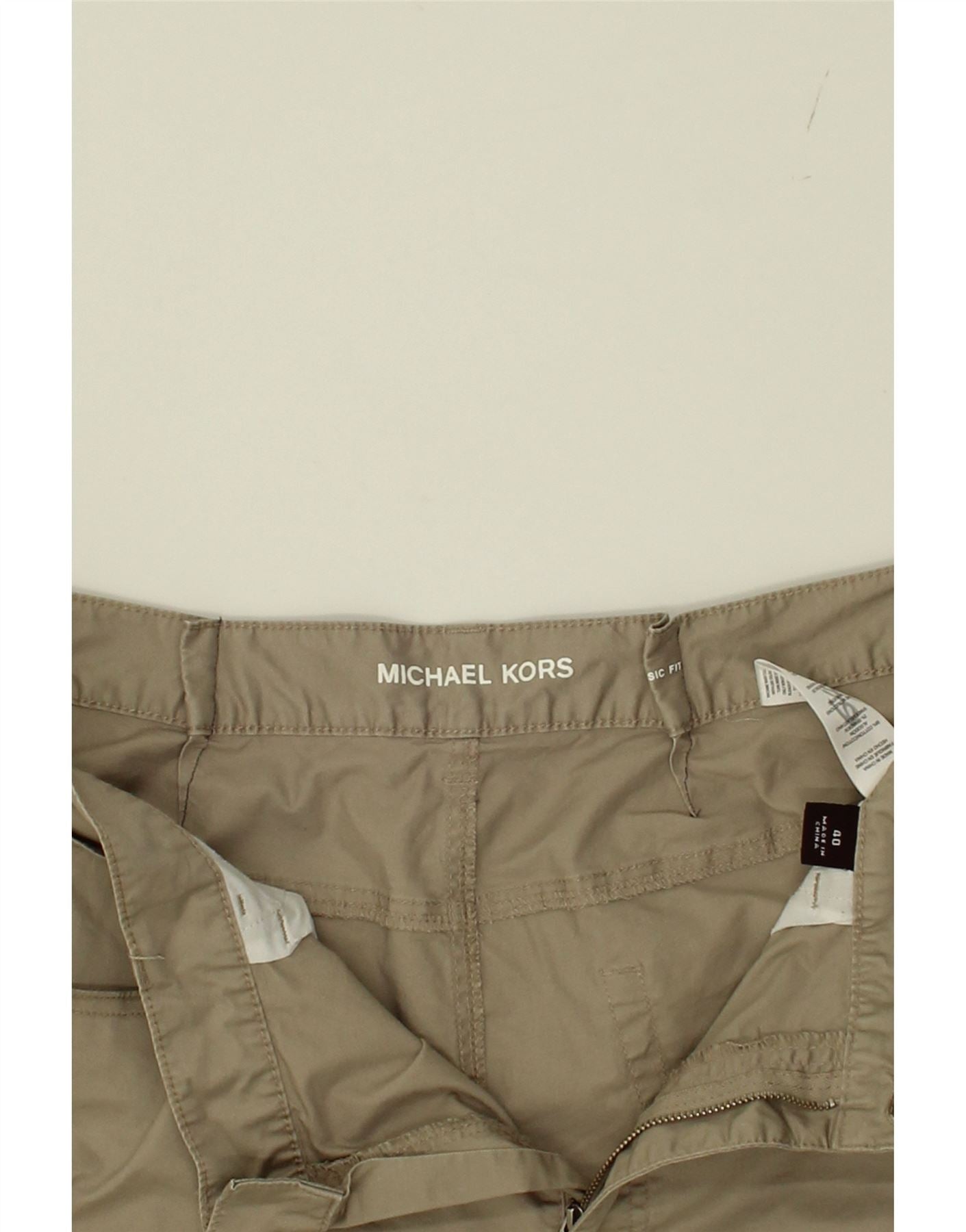 MICHAEL KORS Womens Classic Fit Casual Trousers EU 40 Medium W36 L32 Khaki Vintage Michael Kors and Second-Hand Michael Kors from Messina Hembry