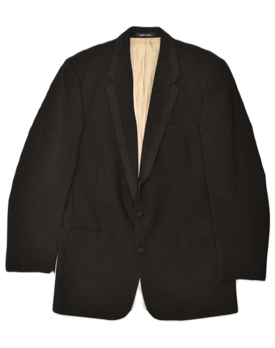 CHAPS RALPH LAUREN Mens 2 Button Blazer Jacket UK 38 Medium Black, Vintage  & Second-Hand Clothing Online