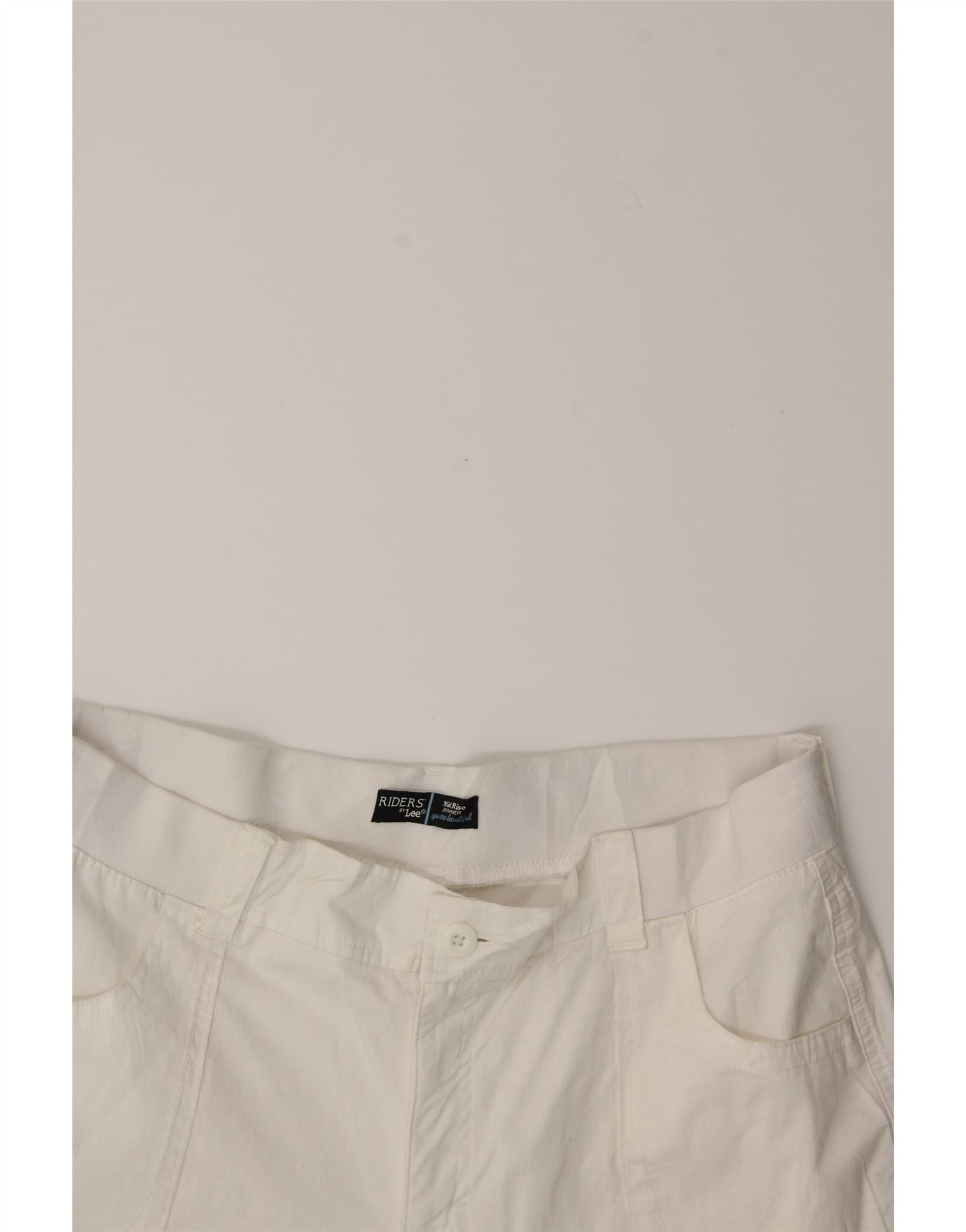 LEE Womens Riders Mid Rise Straight Capri Trousers US 18 2XL W38 L20 White Vintage Lee and Second-Hand Lee from Messina Hembry