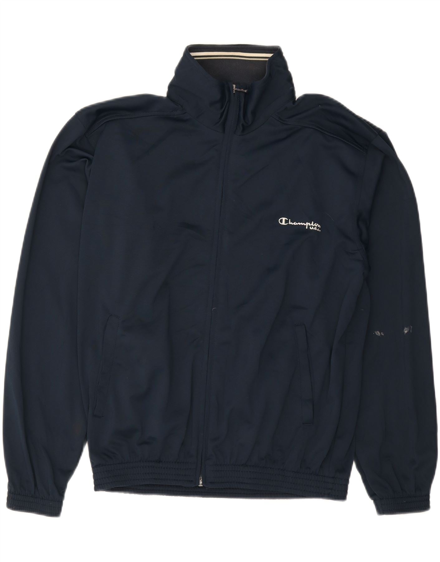 CHAMPION Mens Tracksuit Top Jacket Small Navy Blue Vintage Champion and Second-Hand Champion from Messina Hembry