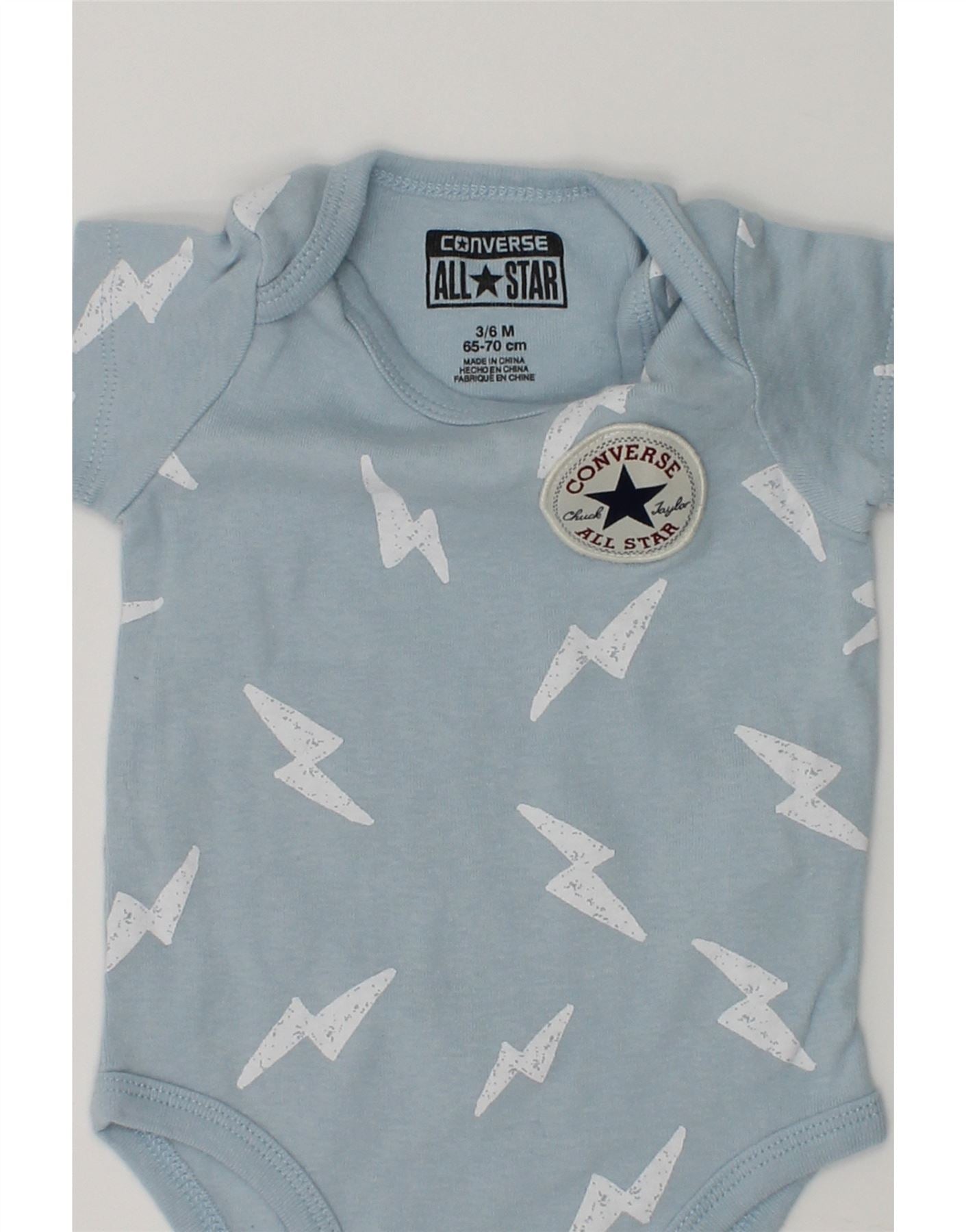 CONVERSE Baby Boys Bodysuit 3-6 Months Blue Spotted Cotton Vintage Converse and Second-Hand Converse from Messina Hembry
