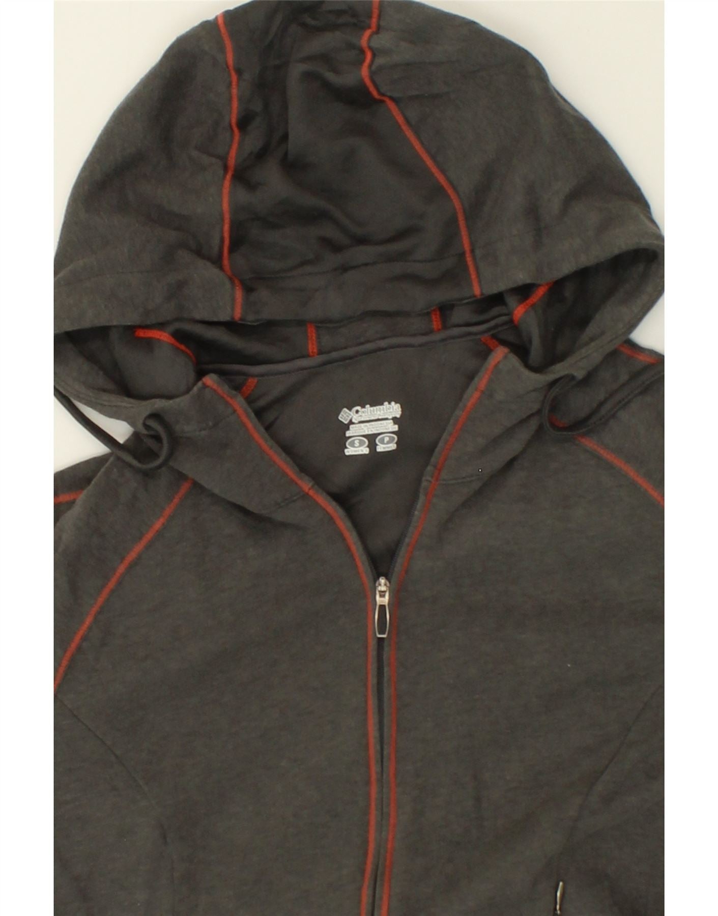 COLUMBIA Womens Zip Hoodie Sweater UK 10 Small Grey Cotton Vintage Columbia and Second-Hand Columbia from Messina Hembry