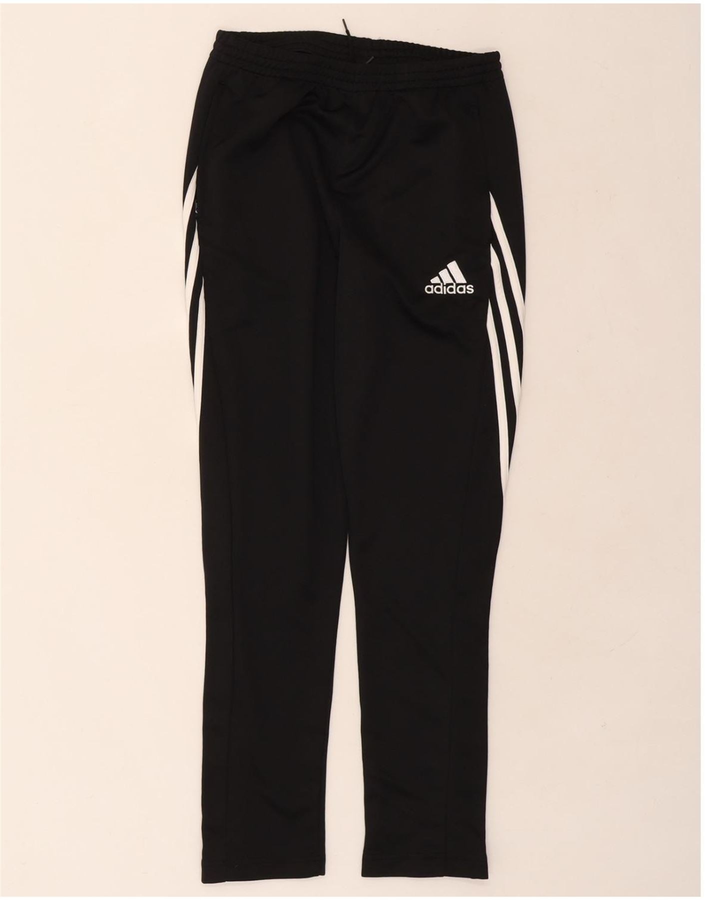 ADIDAS Boys Climalite Tracksuit Trousers 13-14 Years XL Black Polyester Vintage Adidas and Second-Hand Adidas from Messina Hembry