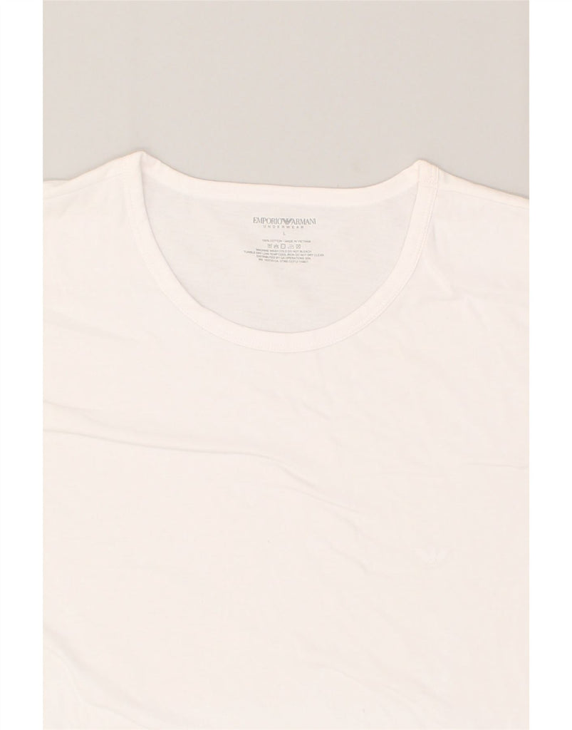EMPORIO ARMANI Mens T-Shirt Top Large White Cotton | Vintage Emporio Armani | Thrift | Second-Hand Emporio Armani | Used Clothing | Messina Hembry 