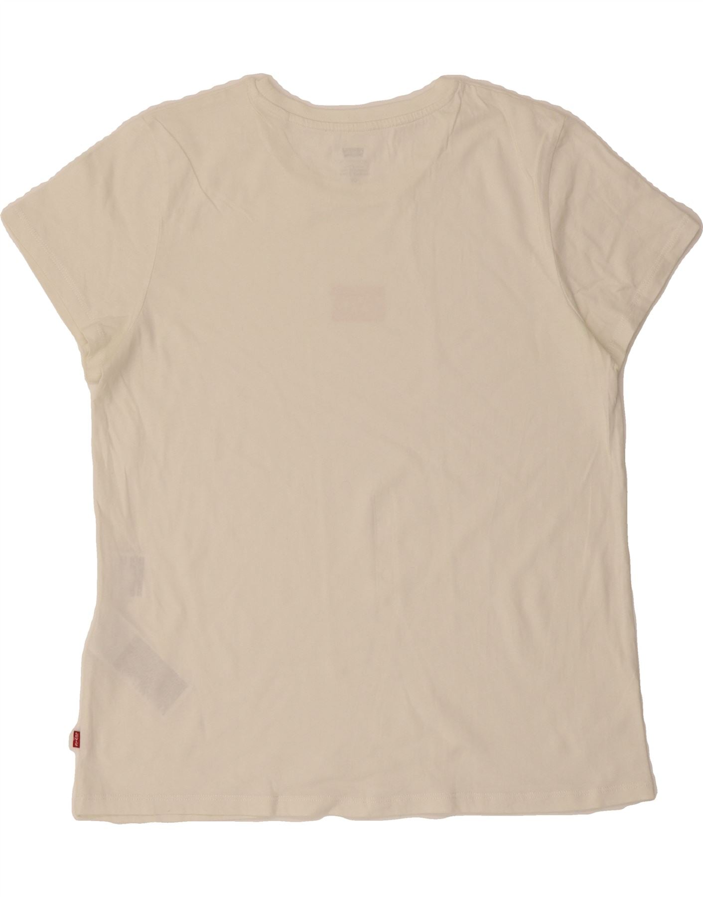 LEVI'S Womens T-Shirt Top UK 16 Large Off White Cotton Vintage Levi's and Second-Hand Levi's from Messina Hembry