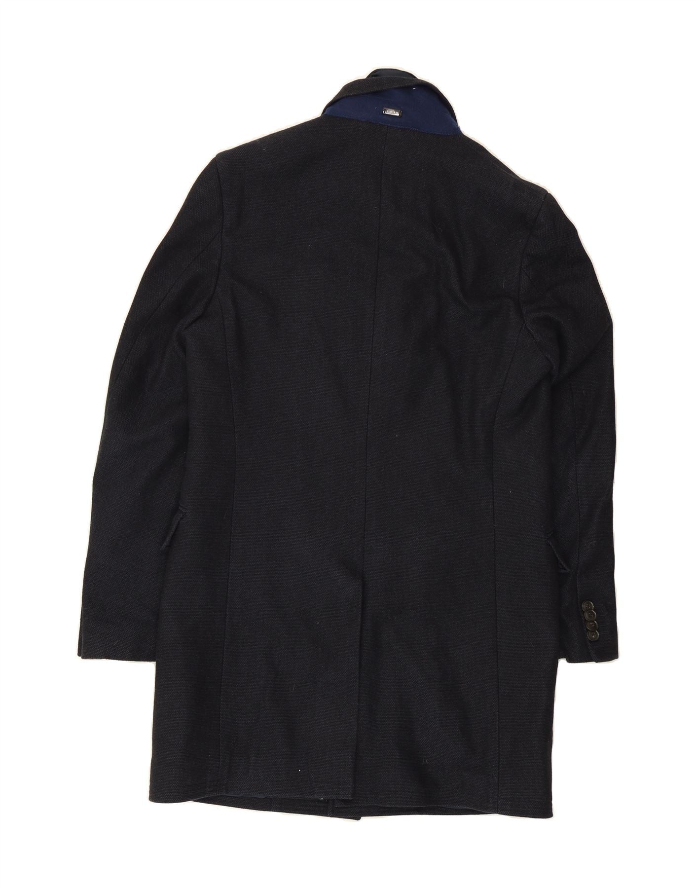 TOMMY HILFIGER Mens Overcoat UK 36 Small Navy Blue Cotton Vintage Tommy Hilfiger and Second-Hand Tommy Hilfiger from Messina Hembry