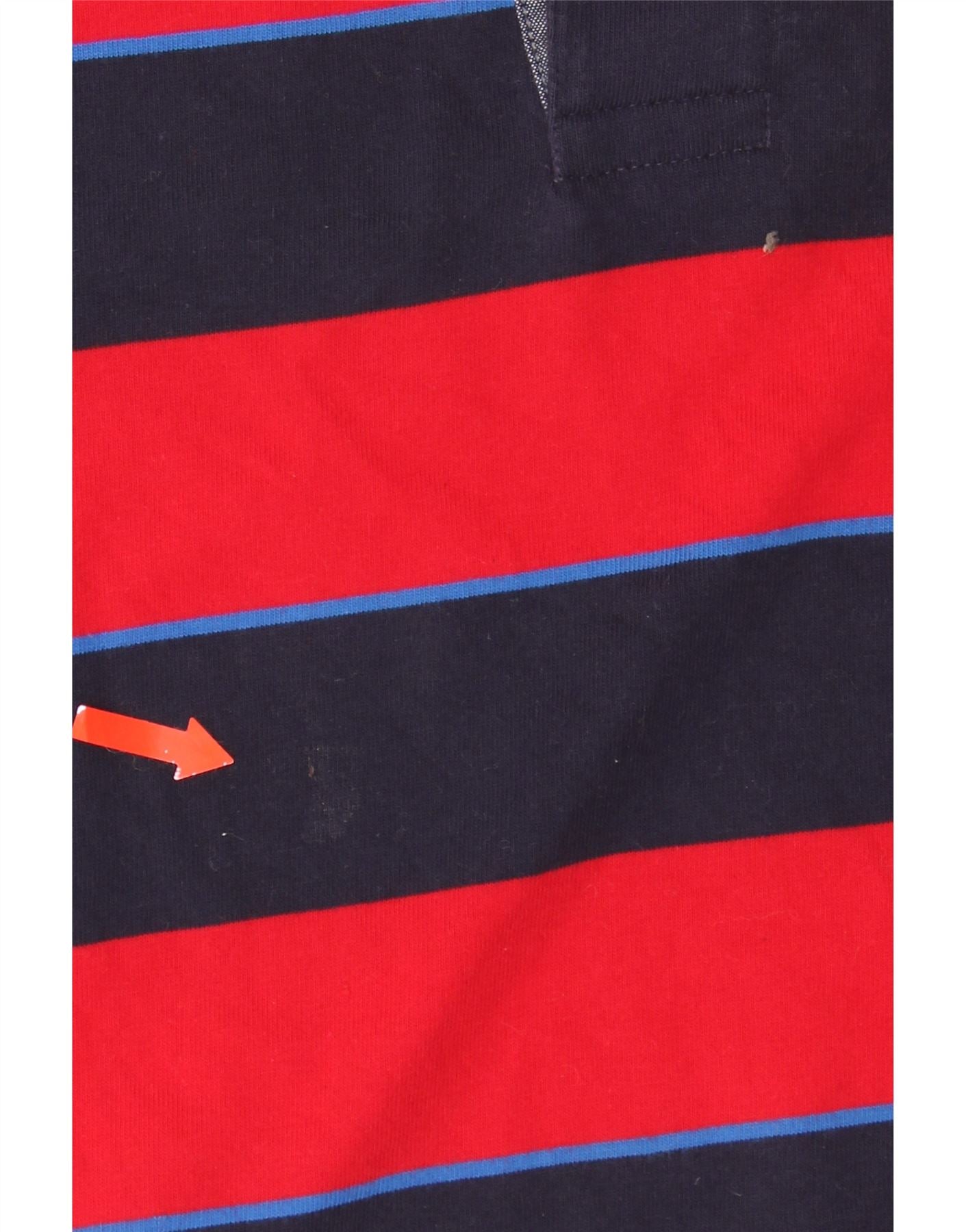 BLUE HARBOUR Mens Regular Fit Long Sleeve Rugby Polo Shirt XL Red Striped Vintage Blue Harbour and Second-Hand Blue Harbour from Messina Hembry