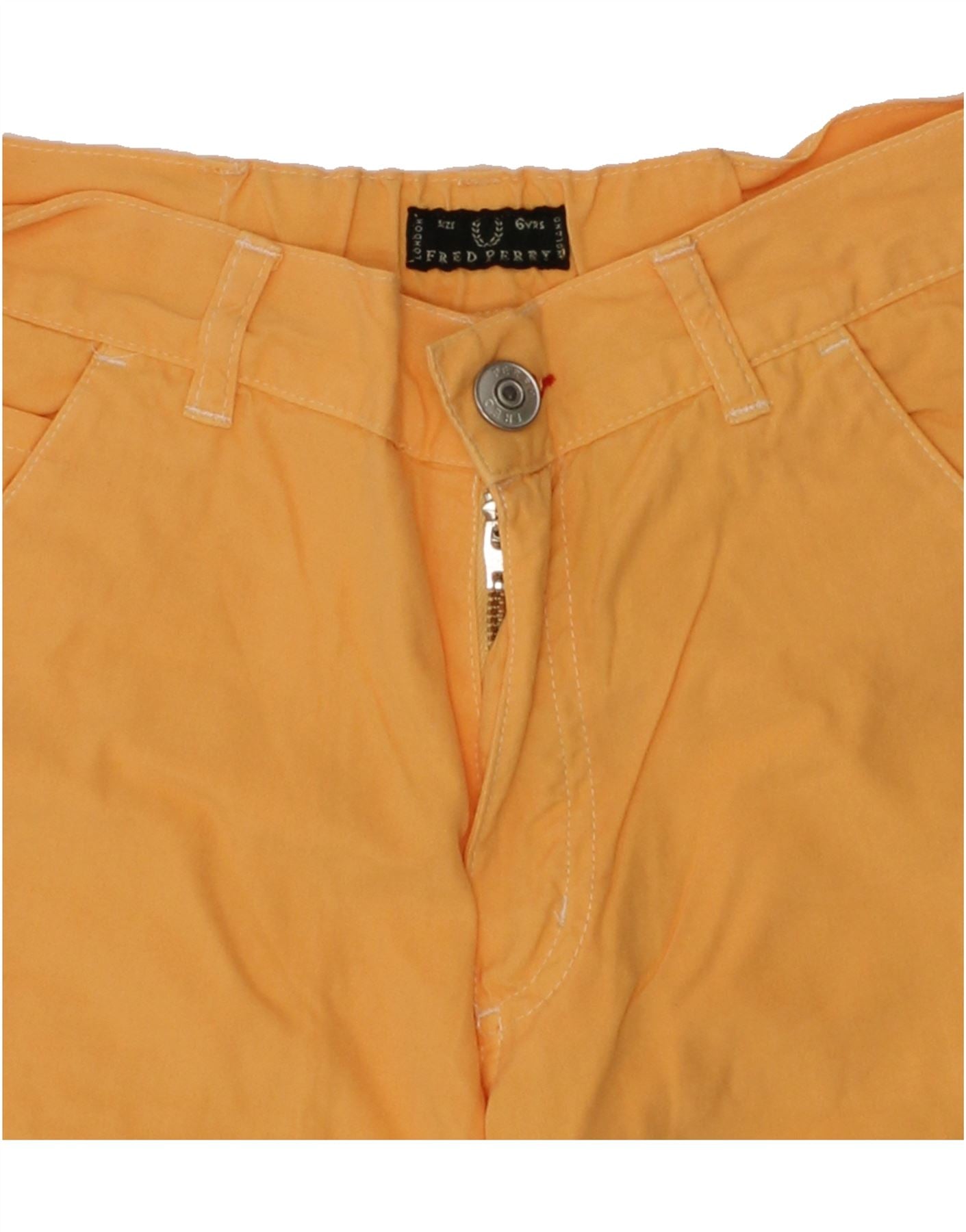 FRED PERRY Boys Cargo Bermuda Shorts 5-6 Years W22 Yellow Cotton | Vintage Fred Perry | Thrift | Second-Hand Fred Perry | Used Clothing | Messina Hembry