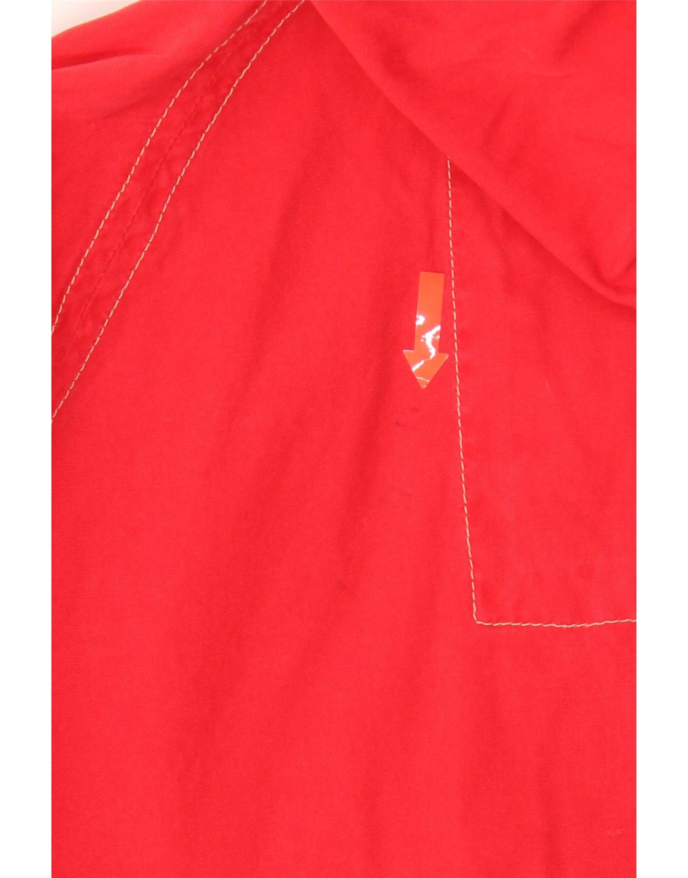 VINTAGE Mens Hooded Windbreaker Jacket UK 36 Small Red Cotton Vintage Vintage and Second-Hand Vintage from Messina Hembry