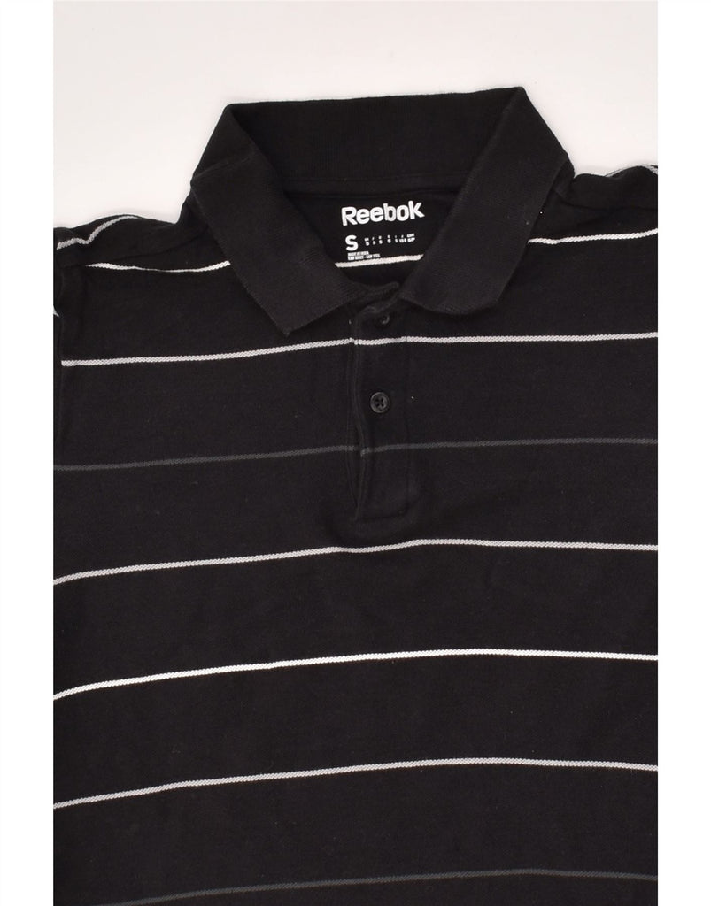 REEBOK Mens Polo Shirt Small Black Striped Cotton | Vintage Reebok | Thrift | Second-Hand Reebok | Used Clothing | Messina Hembry 