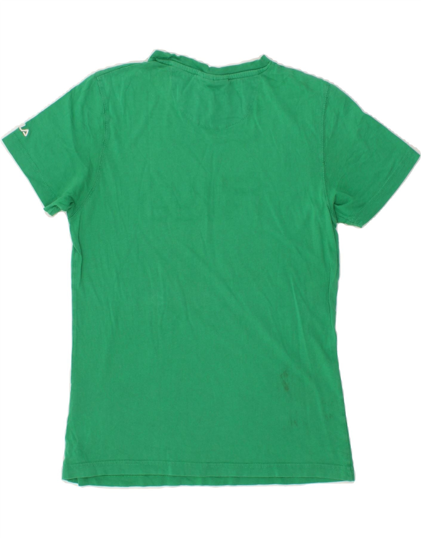 FILA Womens Graphic T-Shirt Top UK 10 Small  Green Cotton Vintage Fila and Second-Hand Fila from Messina Hembry