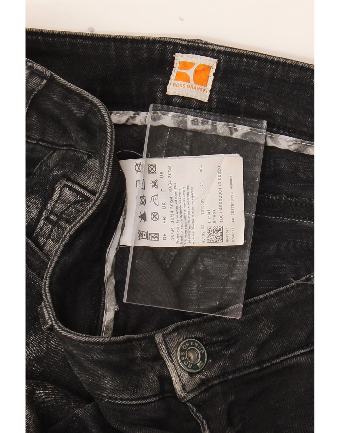 HUGO BOSS Womens Slim Jeans W30 L34 Black Cotton Vintage Hugo Boss and Second-Hand Hugo Boss from Messina Hembry