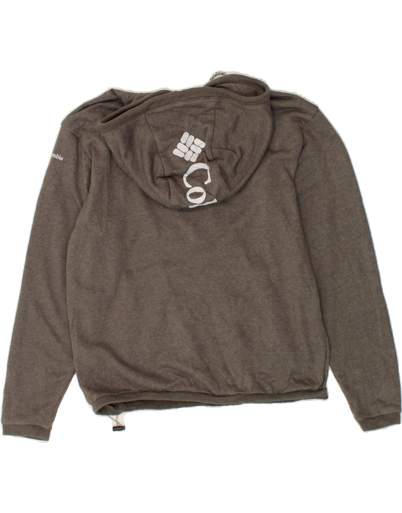 COLUMBIA Womens Hoodie Jumper UK 10 Small Grey Cotton Vintage Columbia and Second-Hand Columbia from Messina Hembry