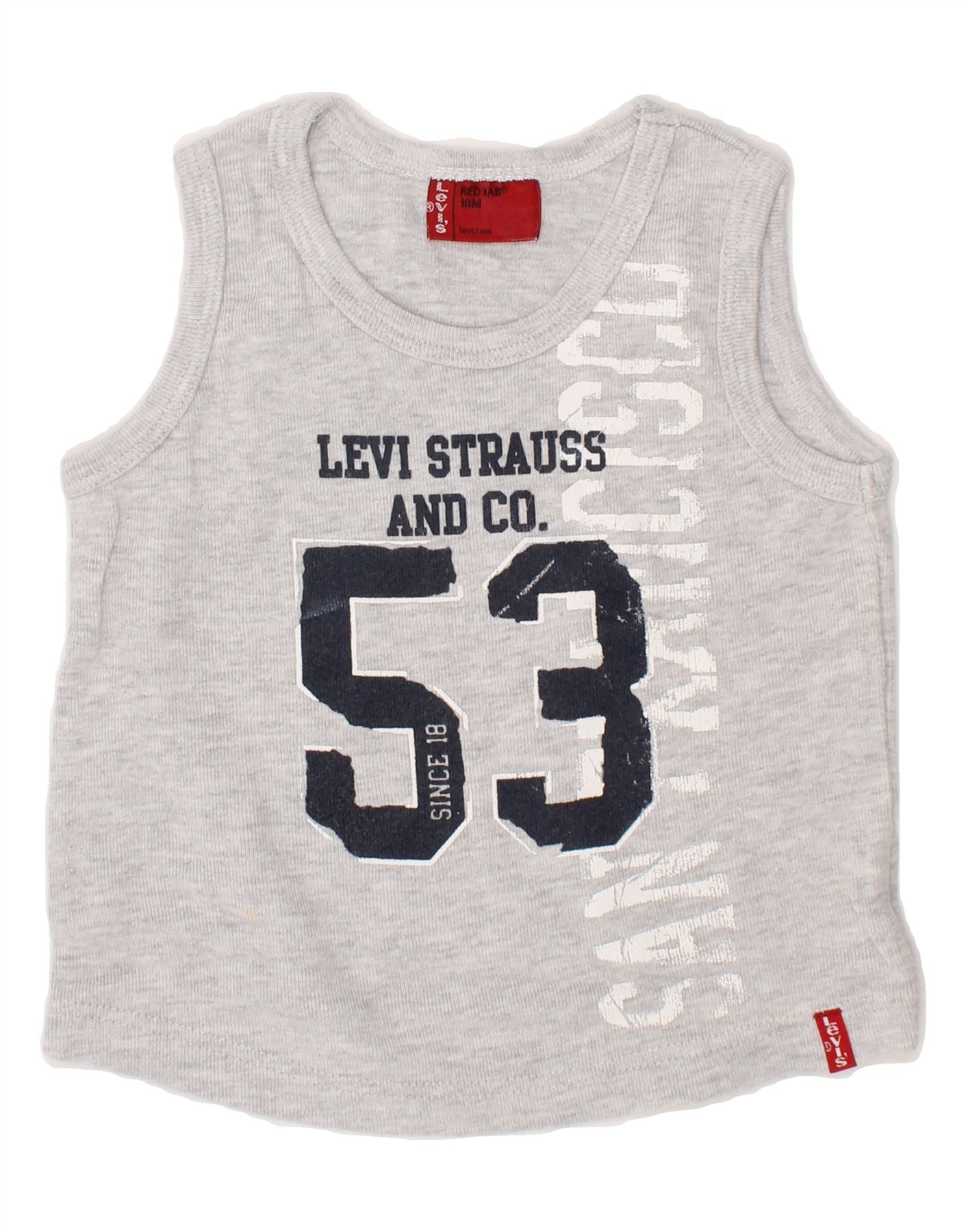 LEVI'S Baby Boys Graphic Vest Top 12-18 Months Grey Vintage Levi's and Second-Hand Levi's from Messina Hembry