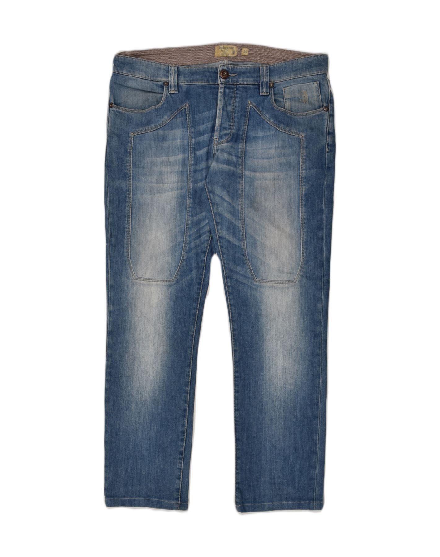 JECKERSON Mens Straight Jeans W34 L28  Blue Cotton | Vintage Jeckerson | Thrift | Second-Hand Jeckerson | Used Clothing | Messina Hembry