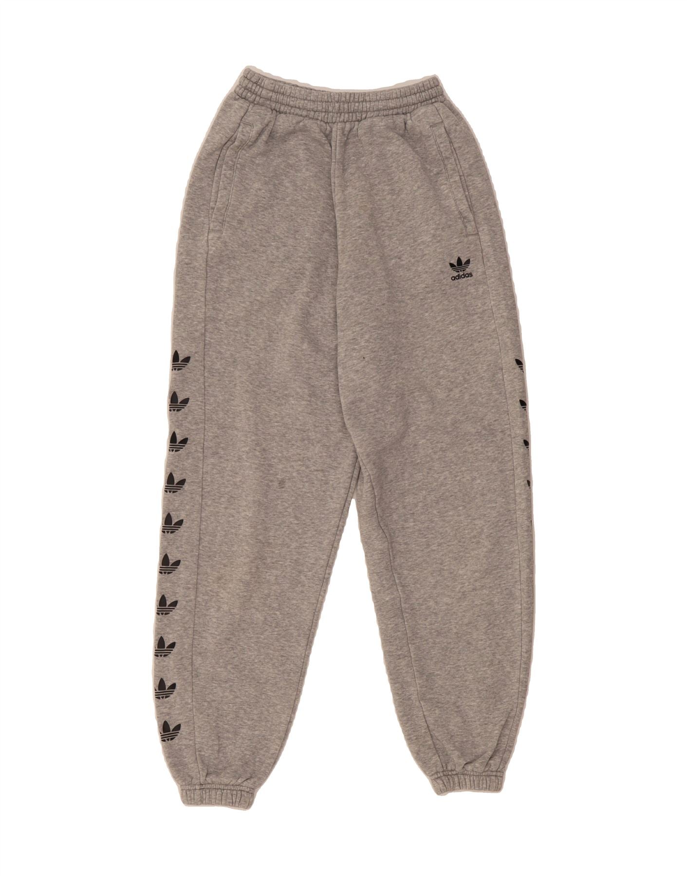 ADIDAS Womens Graphic Tracksuit Trousers Joggers UK 4 XS Grey Polyester Vintage Adidas and Second-Hand Adidas from Messina Hembry
