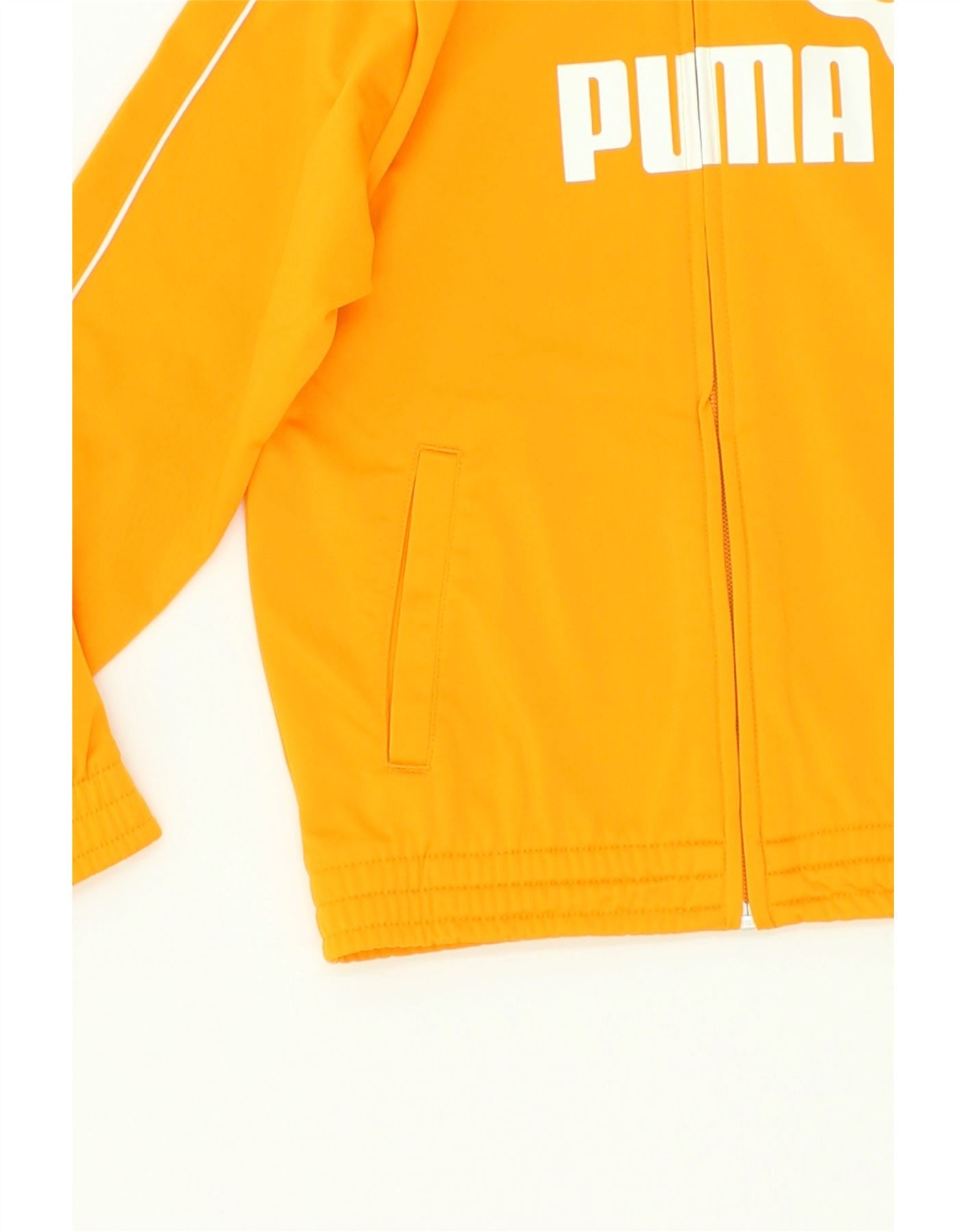 PUMA Girls Graphic Tracksuit Top Jacket 7-8 Years  Yellow Polyester | Vintage Puma | Thrift | Second-Hand Puma | Used Clothing | Messina Hembry