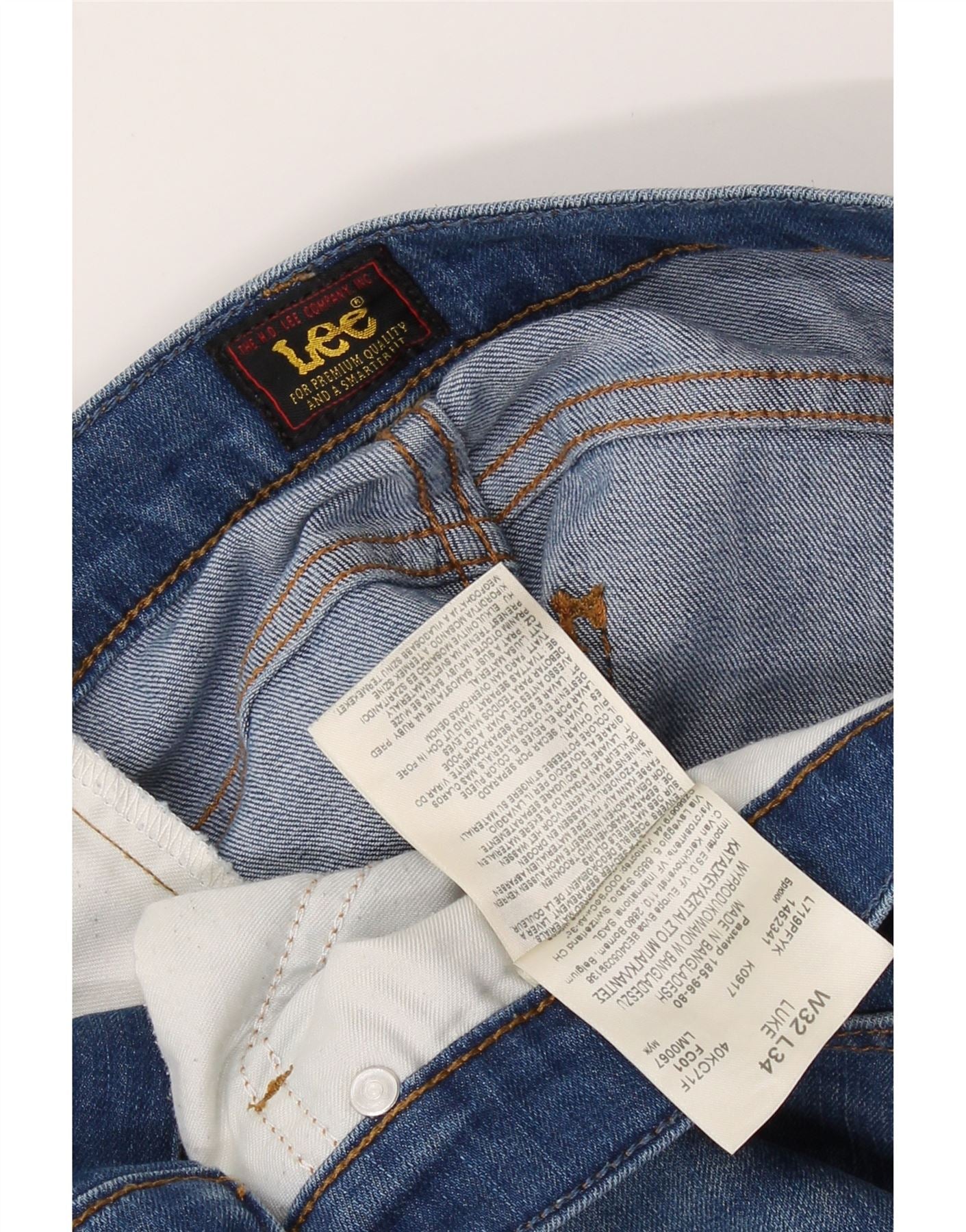 LEE Mens Luke Slim Jeans W32 L34 Blue Cotton Vintage Lee and Second-Hand Lee from Messina Hembry