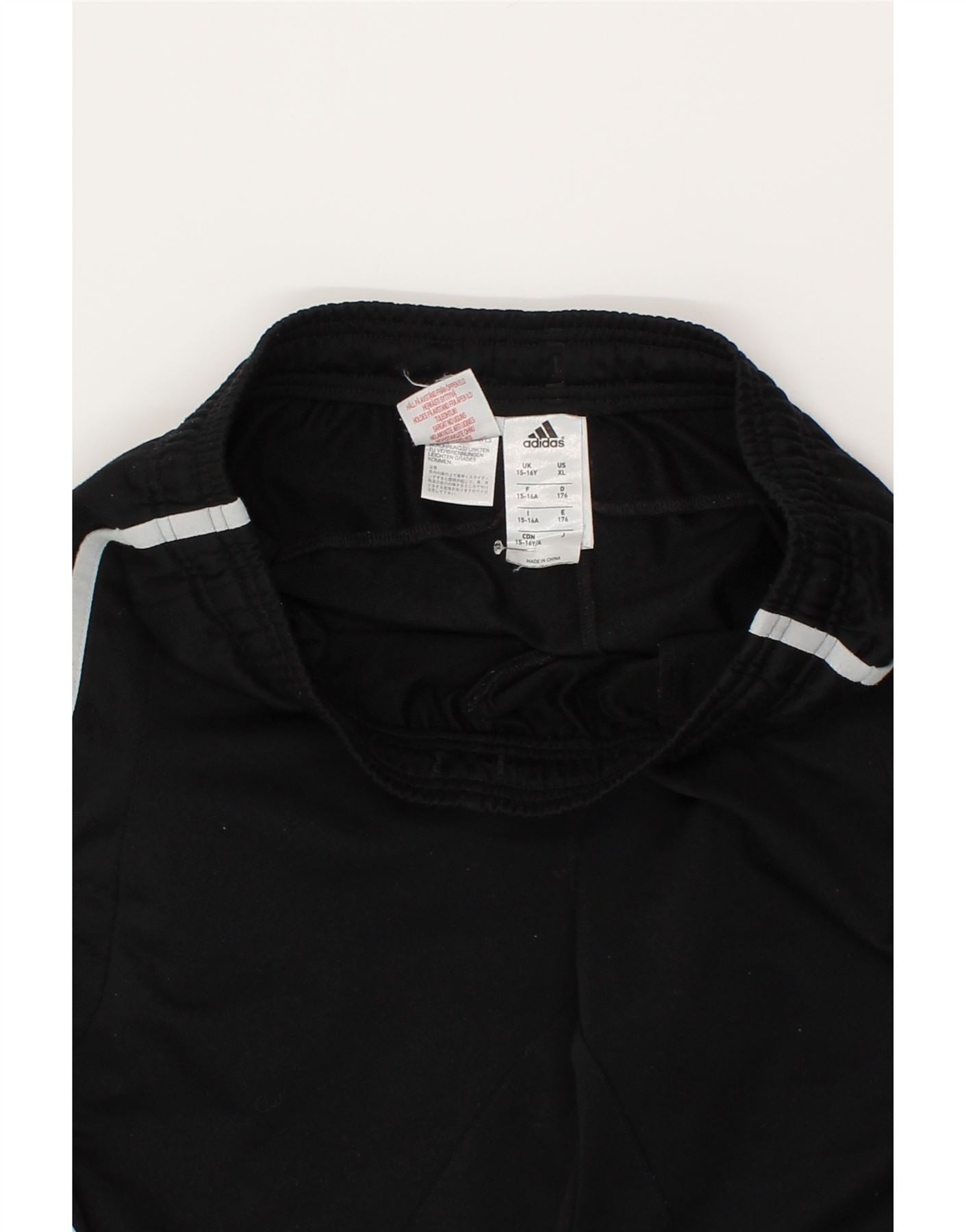 ADIDAS Boys Tracksuit Trousers 15-16 Years  Black Polyester Vintage Adidas and Second-Hand Adidas from Messina Hembry