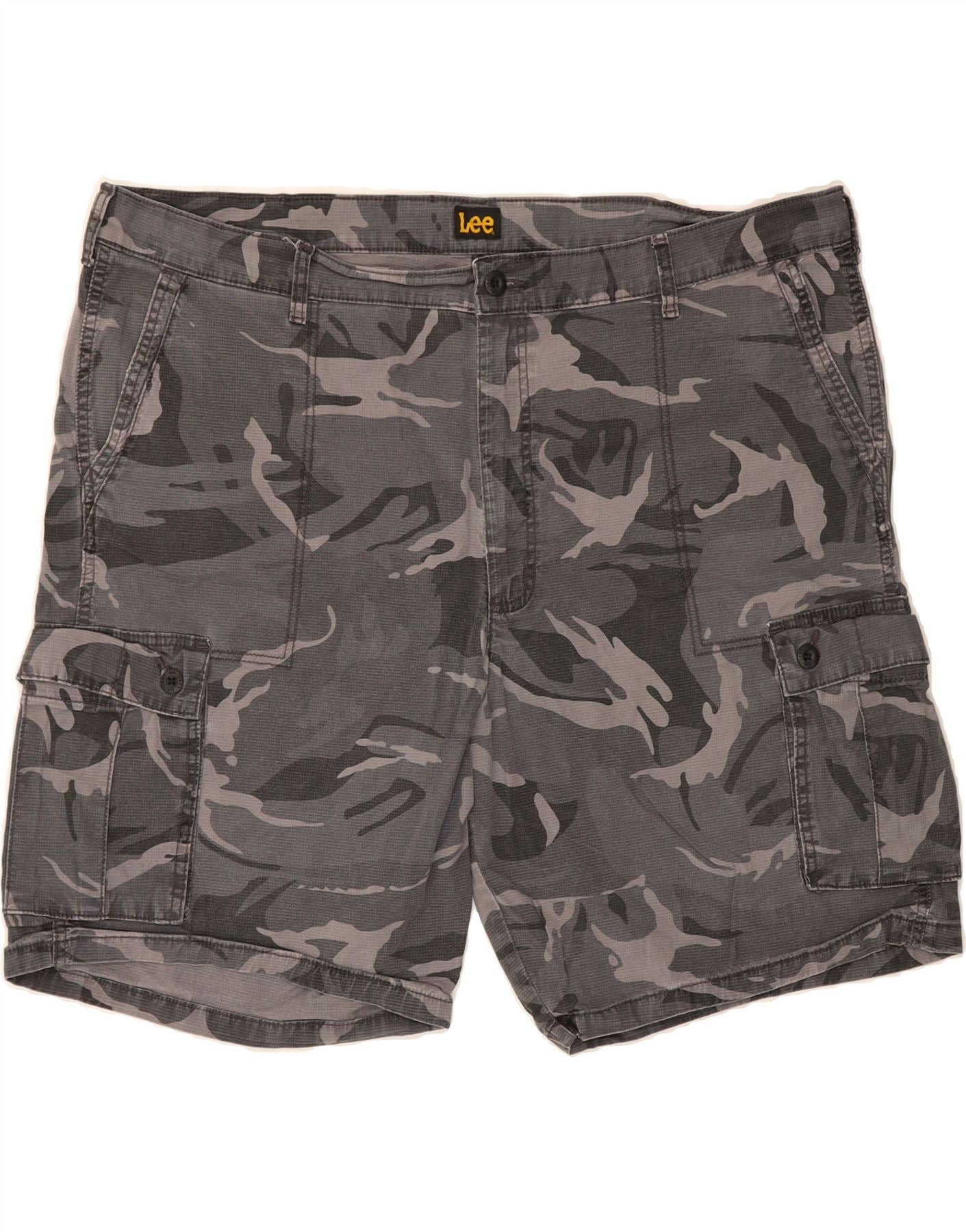 LEE Mens Cargo Shorts W46 3XL Grey Camouflage Cotton Vintage Lee and Second-Hand Lee from Messina Hembry