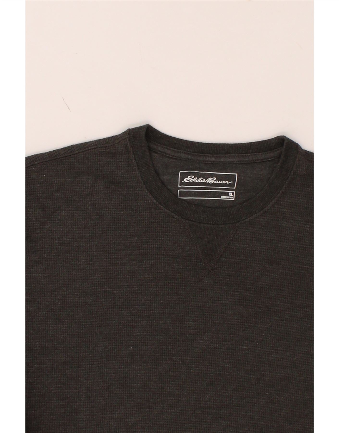 EDDIE BAUER Mens Top Long Sleeve XL Grey Cotton Vintage Eddie Bauer and Second-Hand Eddie Bauer from Messina Hembry