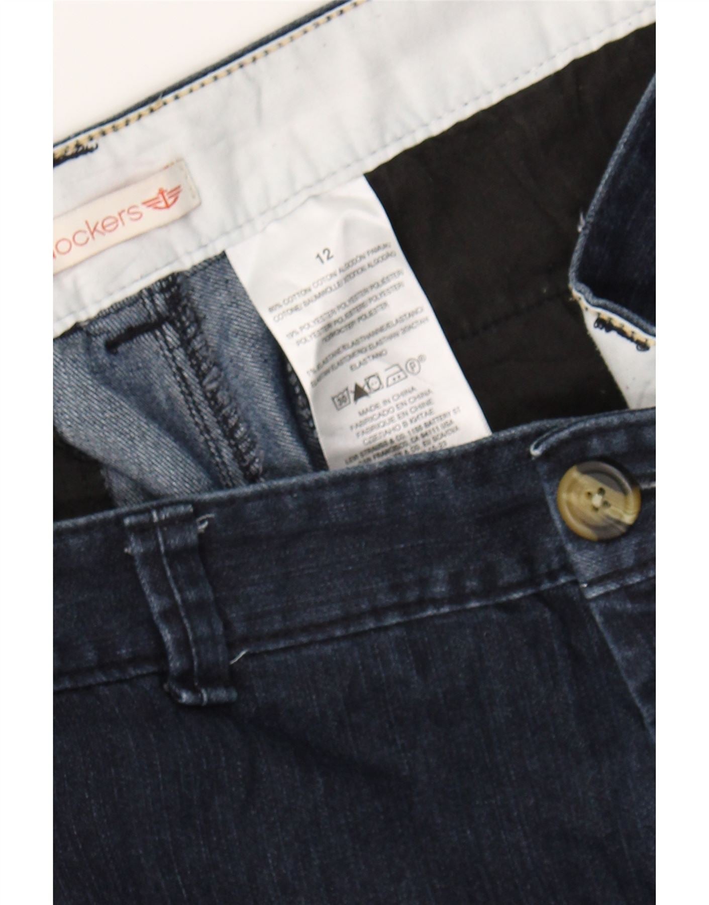 DOCKERS Womens Chino Shorts US 12 Large W35  Navy Blue Cotton Vintage Dockers and Second-Hand Dockers from Messina Hembry