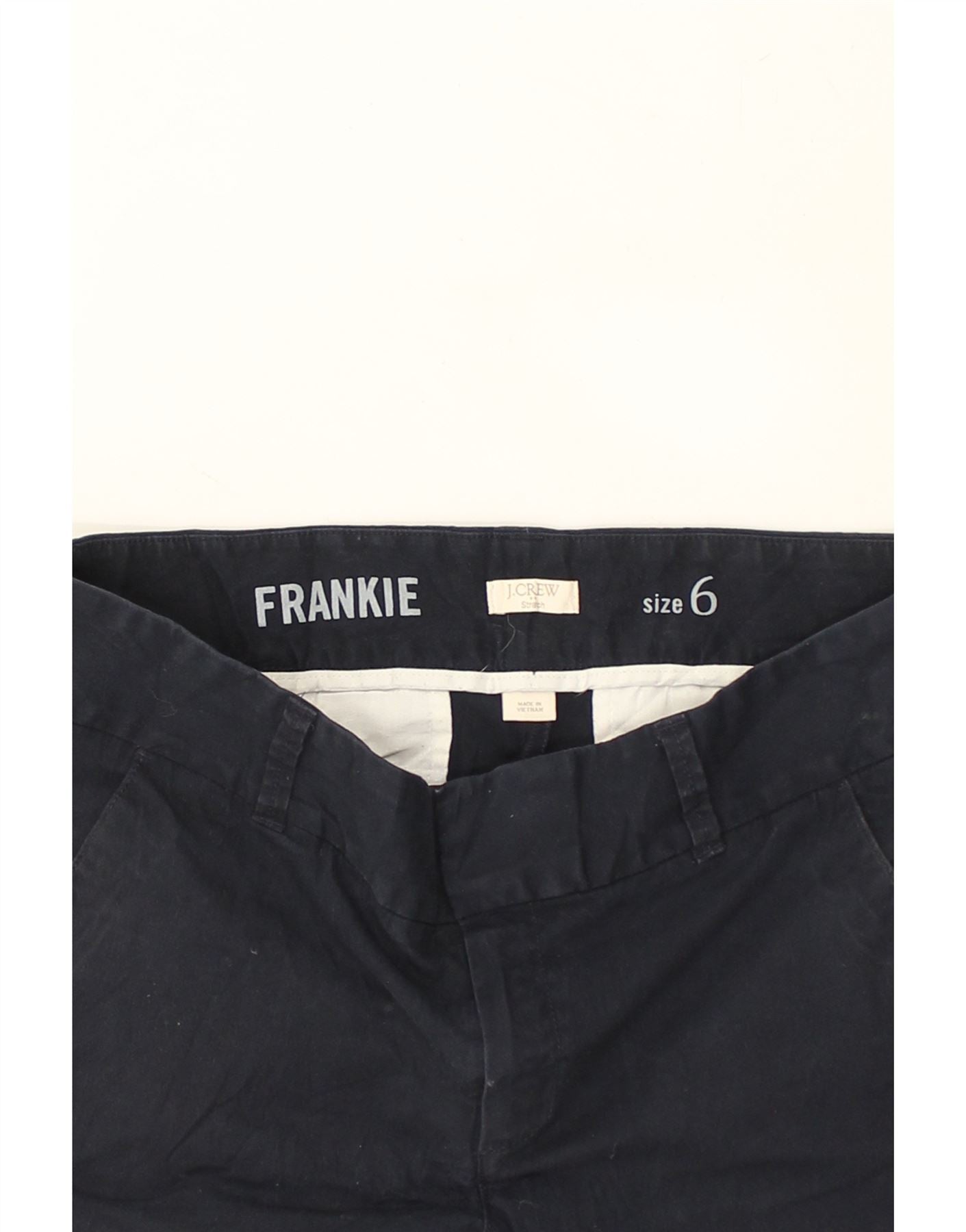 J. CREW Womens Frankie Chino Shorts US 6 Medium W30 Navy Blue Cotton | Vintage J. Crew | Thrift | Second-Hand J. Crew | Used Clothing | Messina Hembry