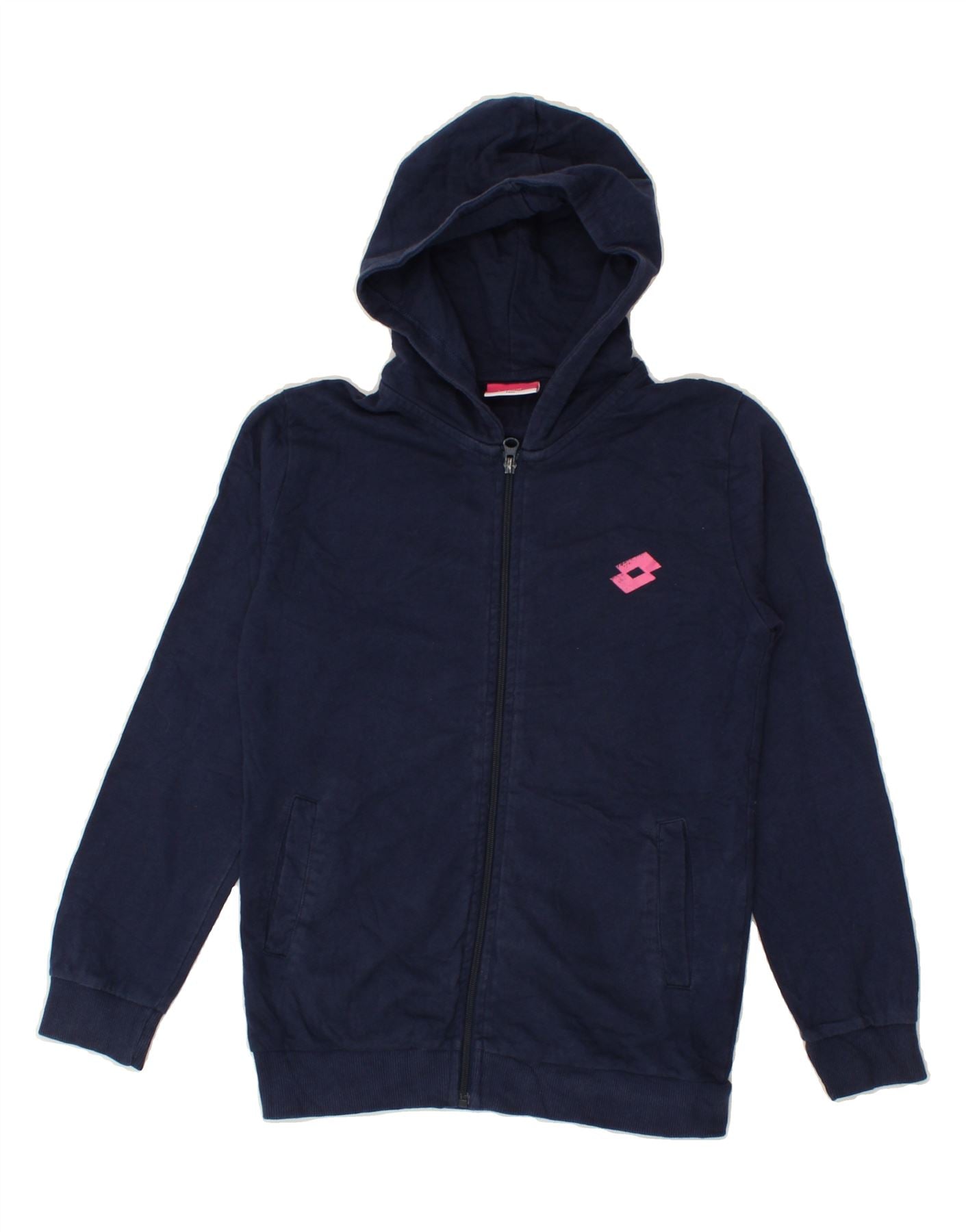 LOTTO Girls Zip Hoodie Sweater 11-12 Years Navy Blue Cotton Vintage Lotto and Second-Hand Lotto from Messina Hembry