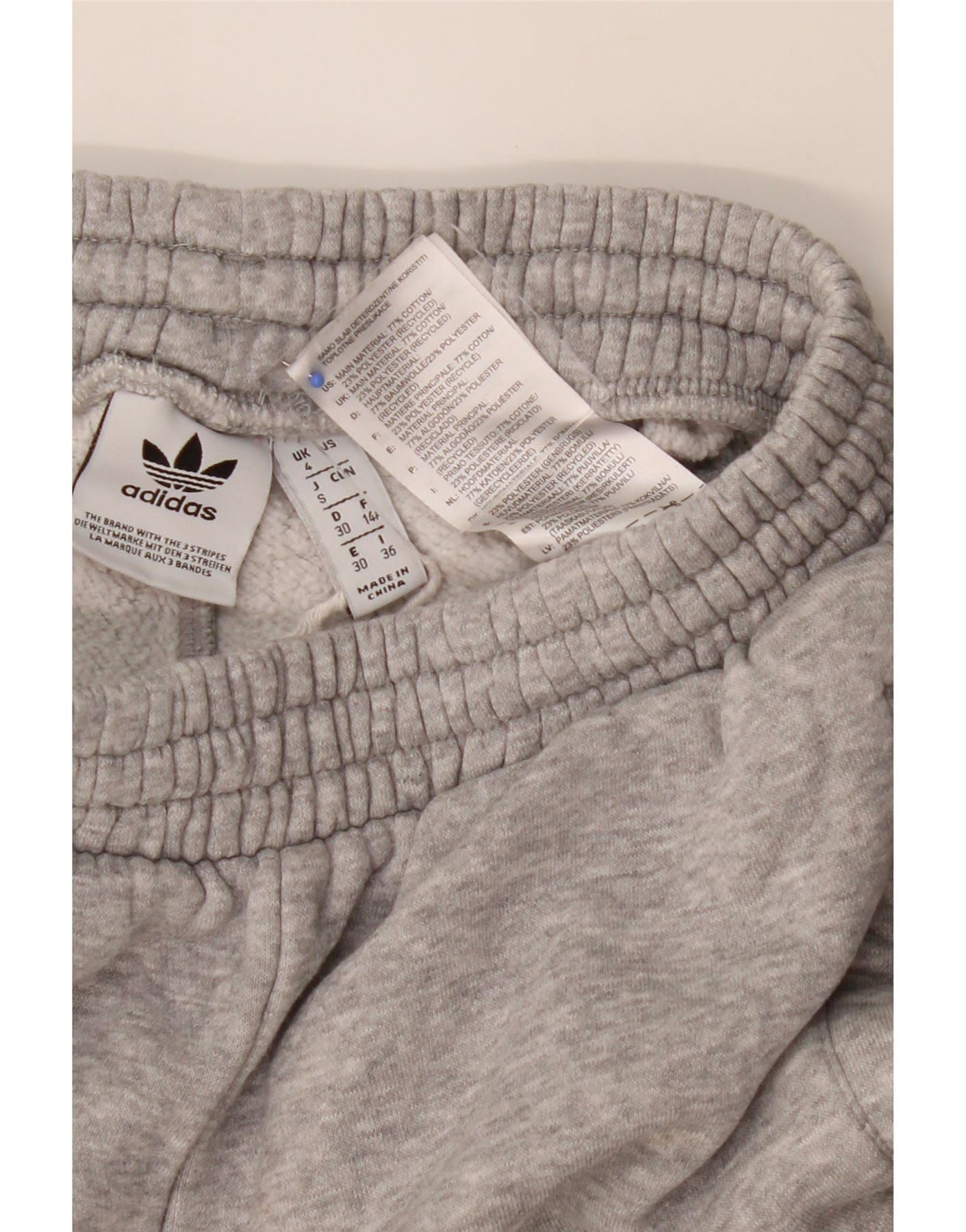 ADIDAS Womens Graphic Tracksuit Trousers Joggers UK 4 XS Grey Polyester Vintage Adidas and Second-Hand Adidas from Messina Hembry