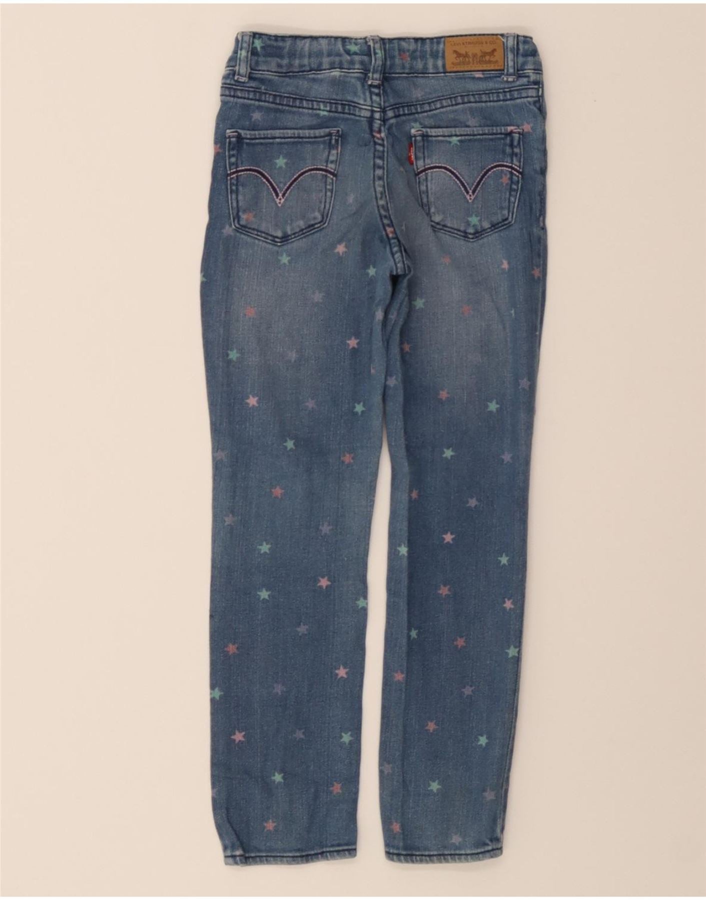 LEVI'S Girls Skinny Jeans 6-7 Years W20 L20 Blue Spotted Cotton Vintage Levi's and Second-Hand Levi's from Messina Hembry