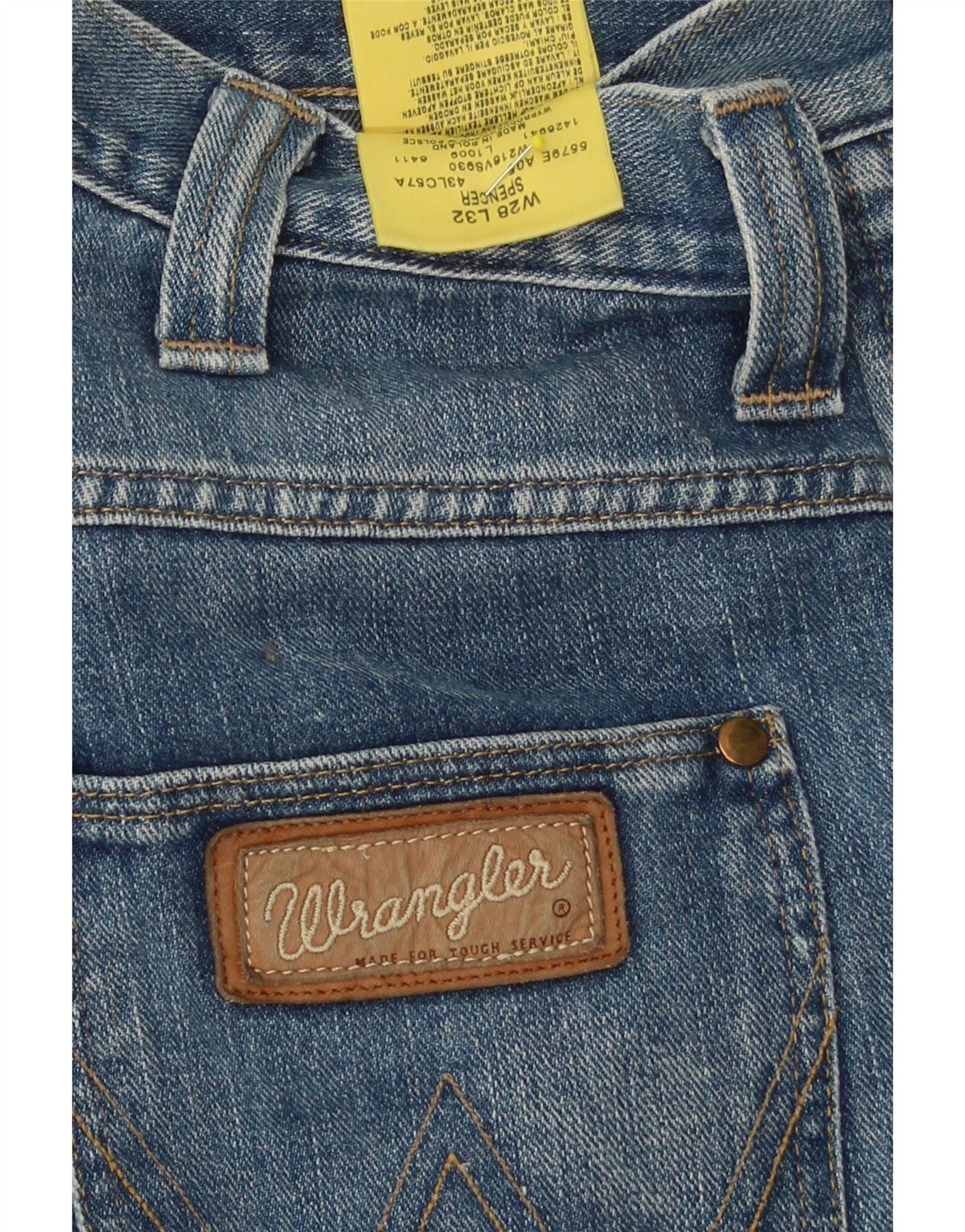WRANGLER Mens Spencer Straight Jeans W28 L32 Blue Cotton Vintage Wrangler and Second-Hand Wrangler from Messina Hembry