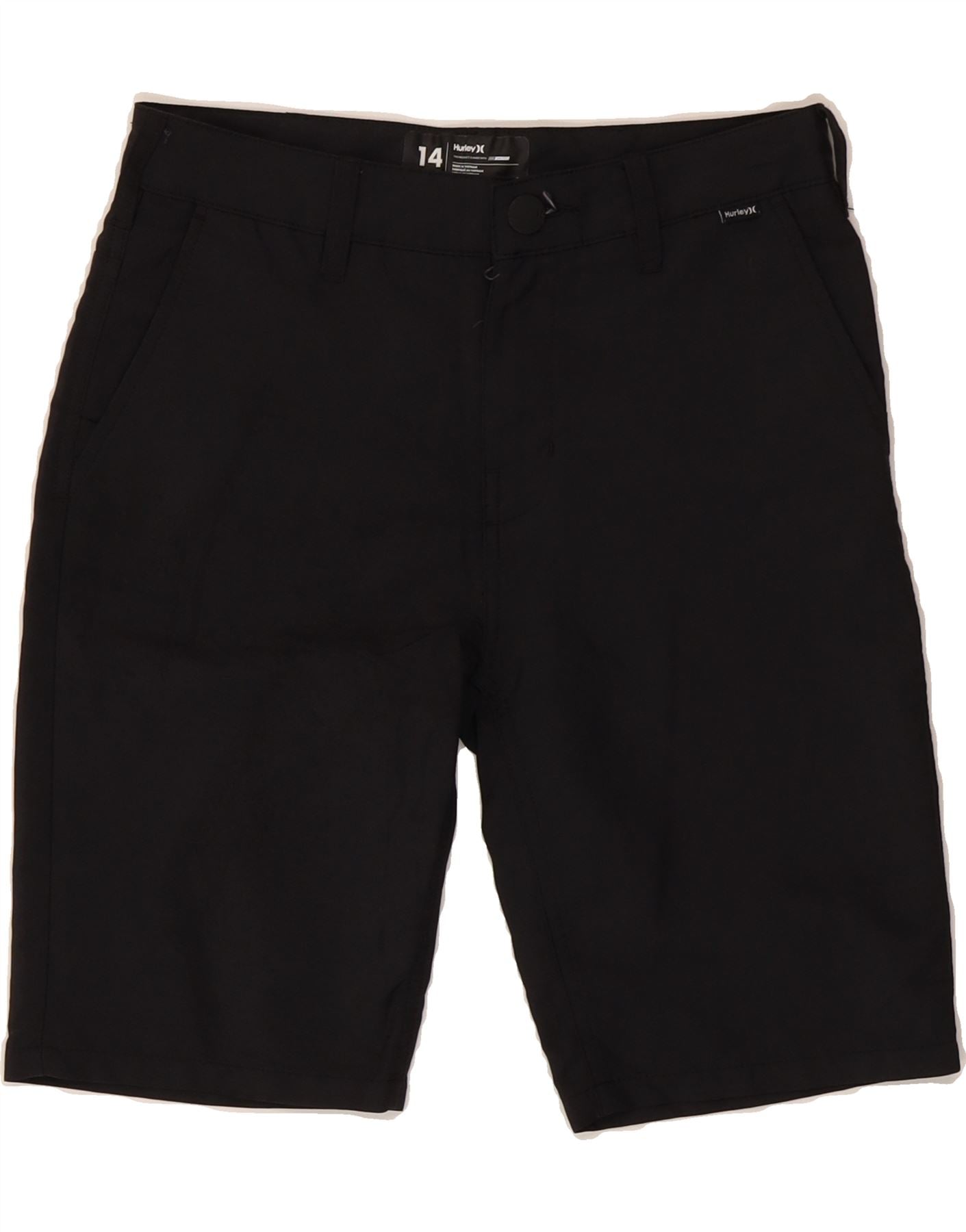 HURLEY Boys Chino Shorts 13-14 Years W26  Black Vintage Hurley and Second-Hand Hurley from Messina Hembry