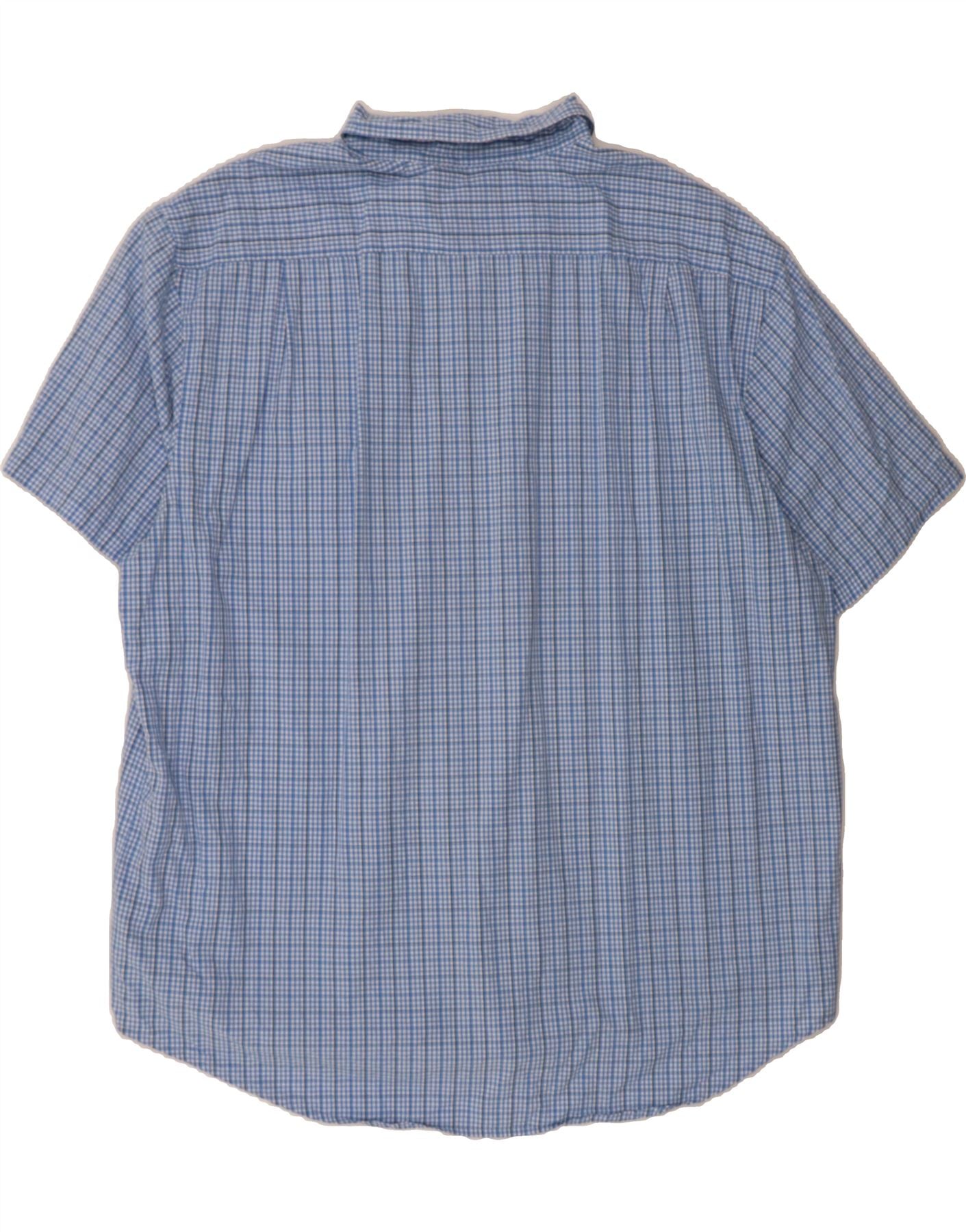 IZOD Mens Short Sleeve Shirt 2XL Blue Check Vintage Izod and Second-Hand Izod from Messina Hembry