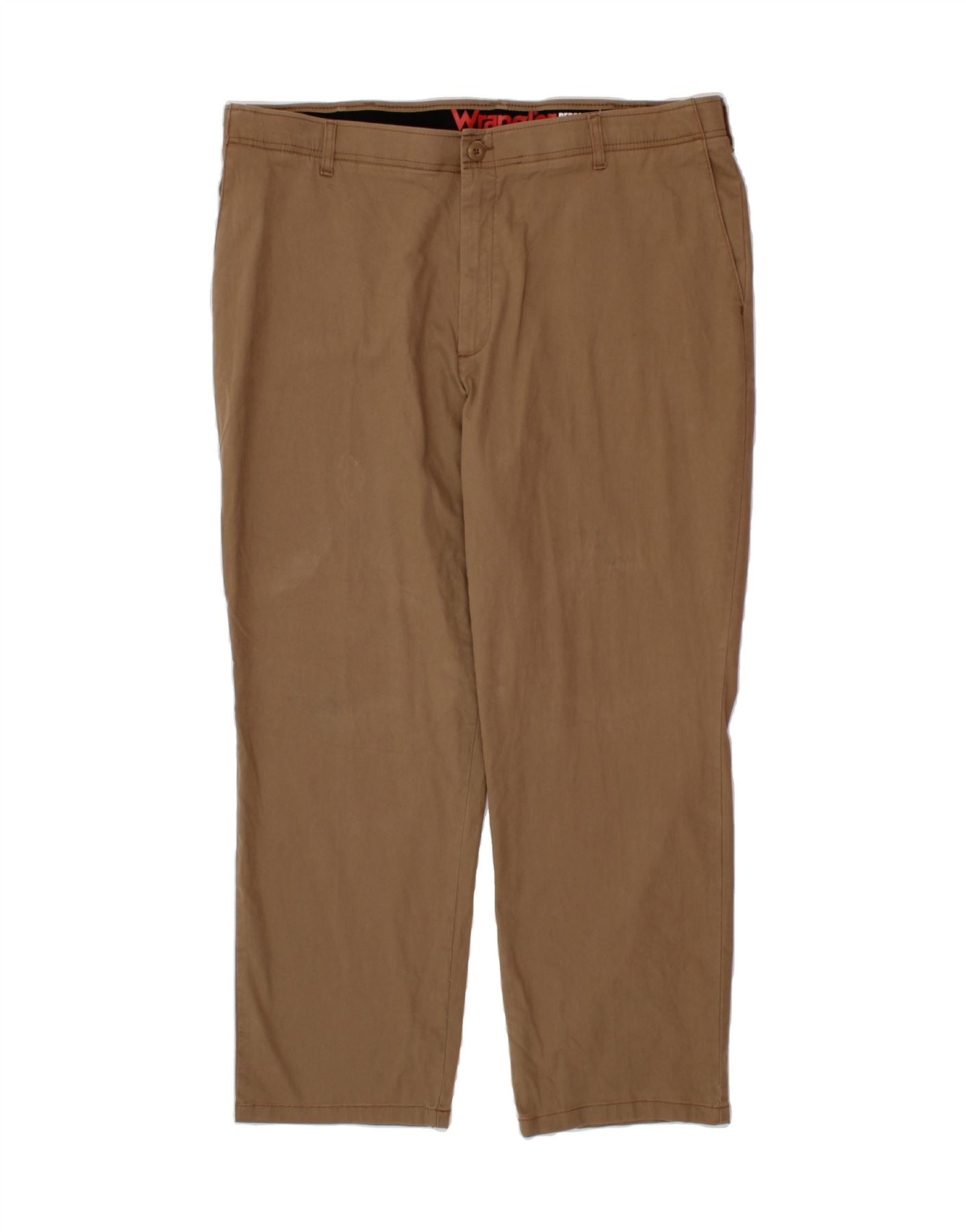 WRANGLER Mens Straight Chino Trousers W40 L30 Brown Cotton Vintage Wrangler and Second-Hand Wrangler from Messina Hembry