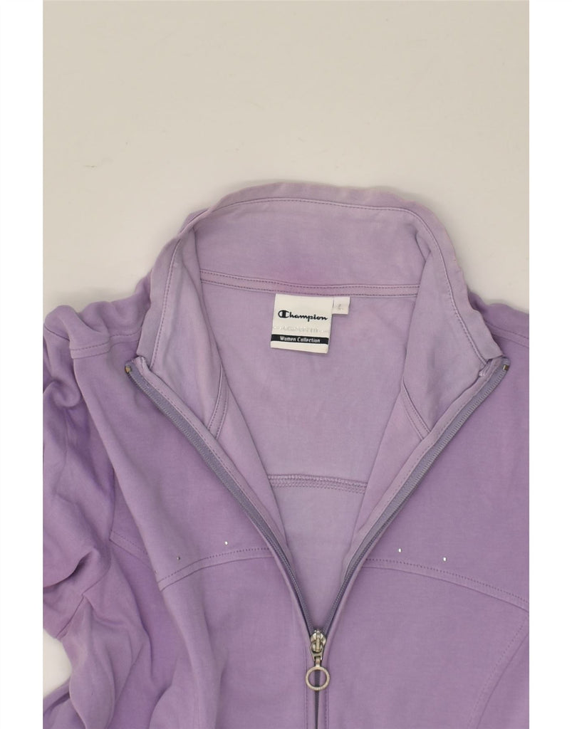 CHAMPION Womens Tracksuit Top Jacket UK 16 Large Purple | Vintage Champion | Thrift | Second-Hand Champion | Used Clothing | Messina Hembry 