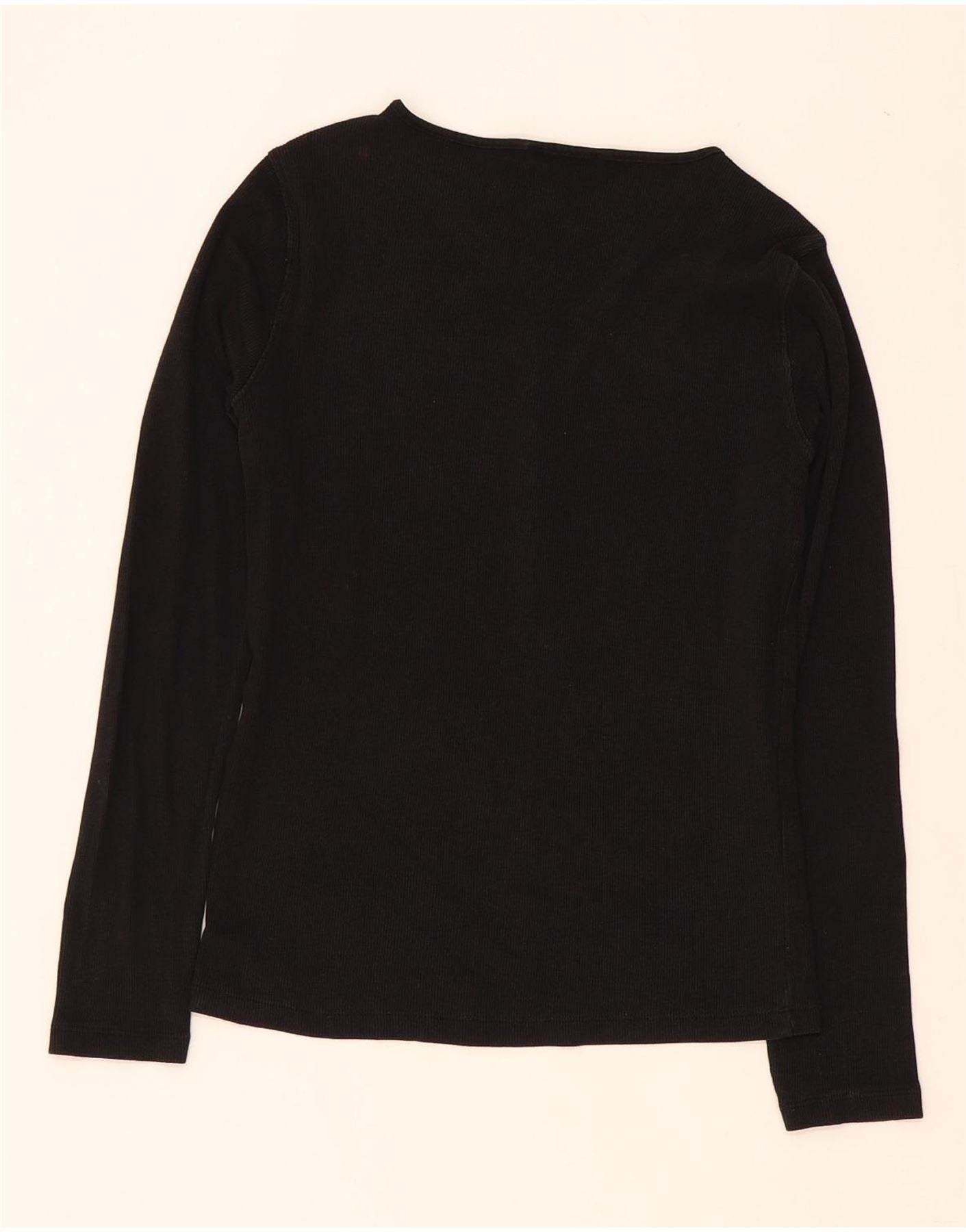 ZARA Womens Top Long Sleeve UK 14 Large Black Vintage Zara and Second-Hand Zara from Messina Hembry