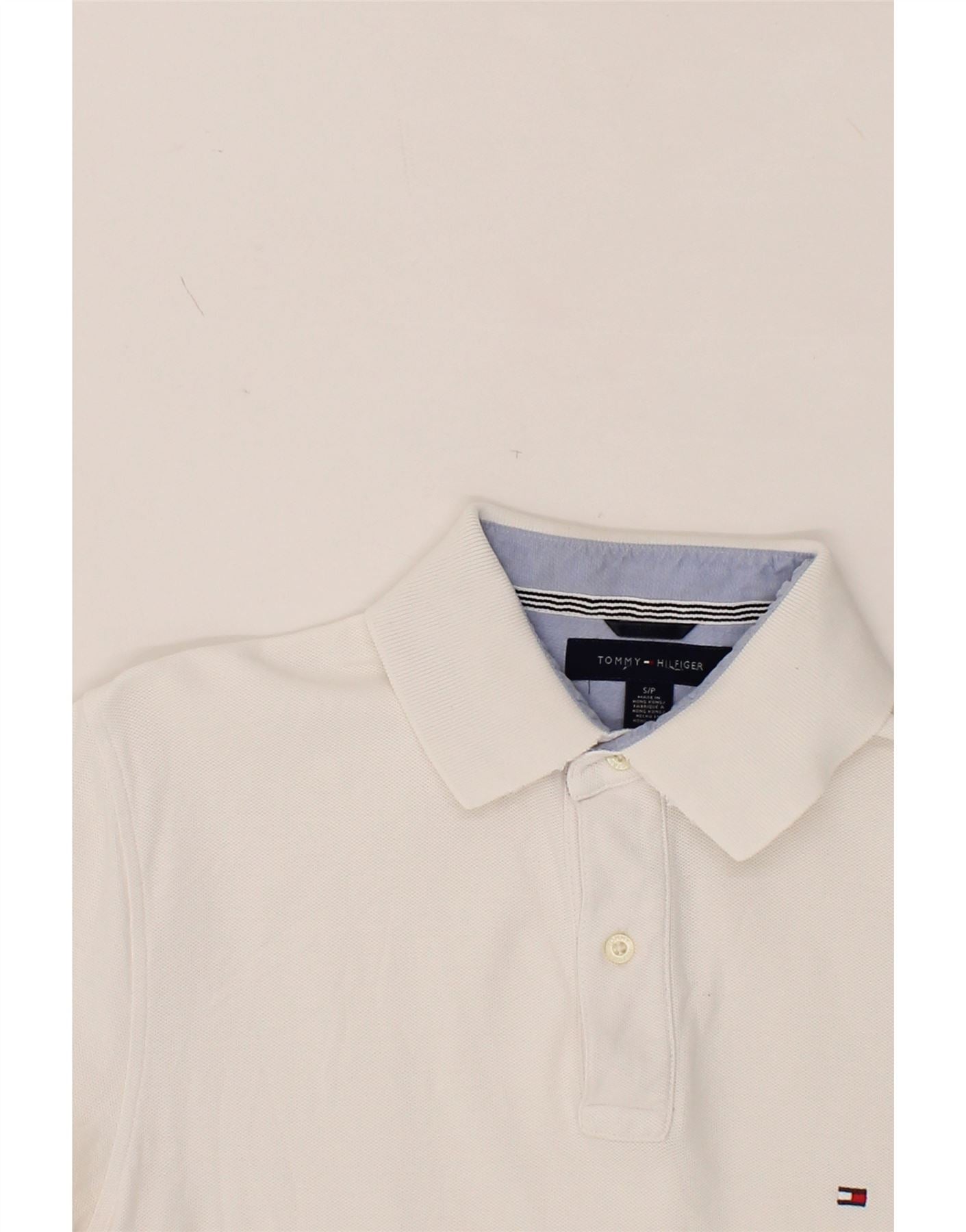 TOMMY HILFIGER Mens Polo Shirt Small White Cotton Vintage Tommy Hilfiger and Second-Hand Tommy Hilfiger from Messina Hembry