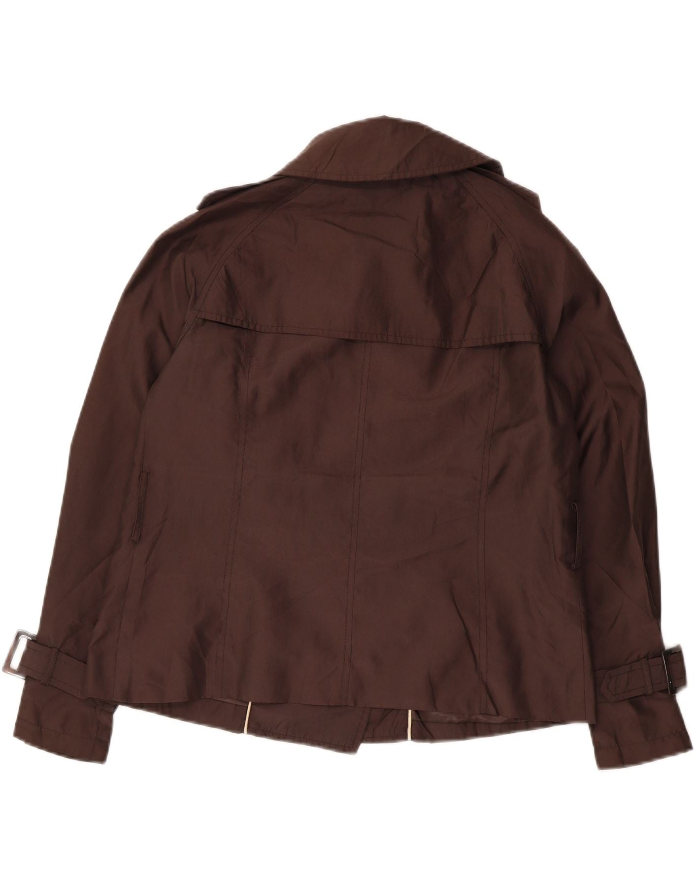 ZARA Womens Short Trench Coat UK 18 XL Brown Polyester Vintage Zara and Second-Hand Zara from Messina Hembry
